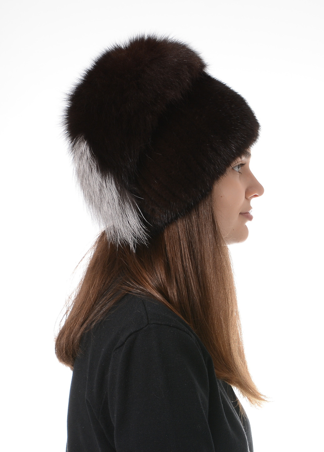 Женская зимняя теплая норковая шапка на вязаной основе Меховой Стиль колибри (257161621)