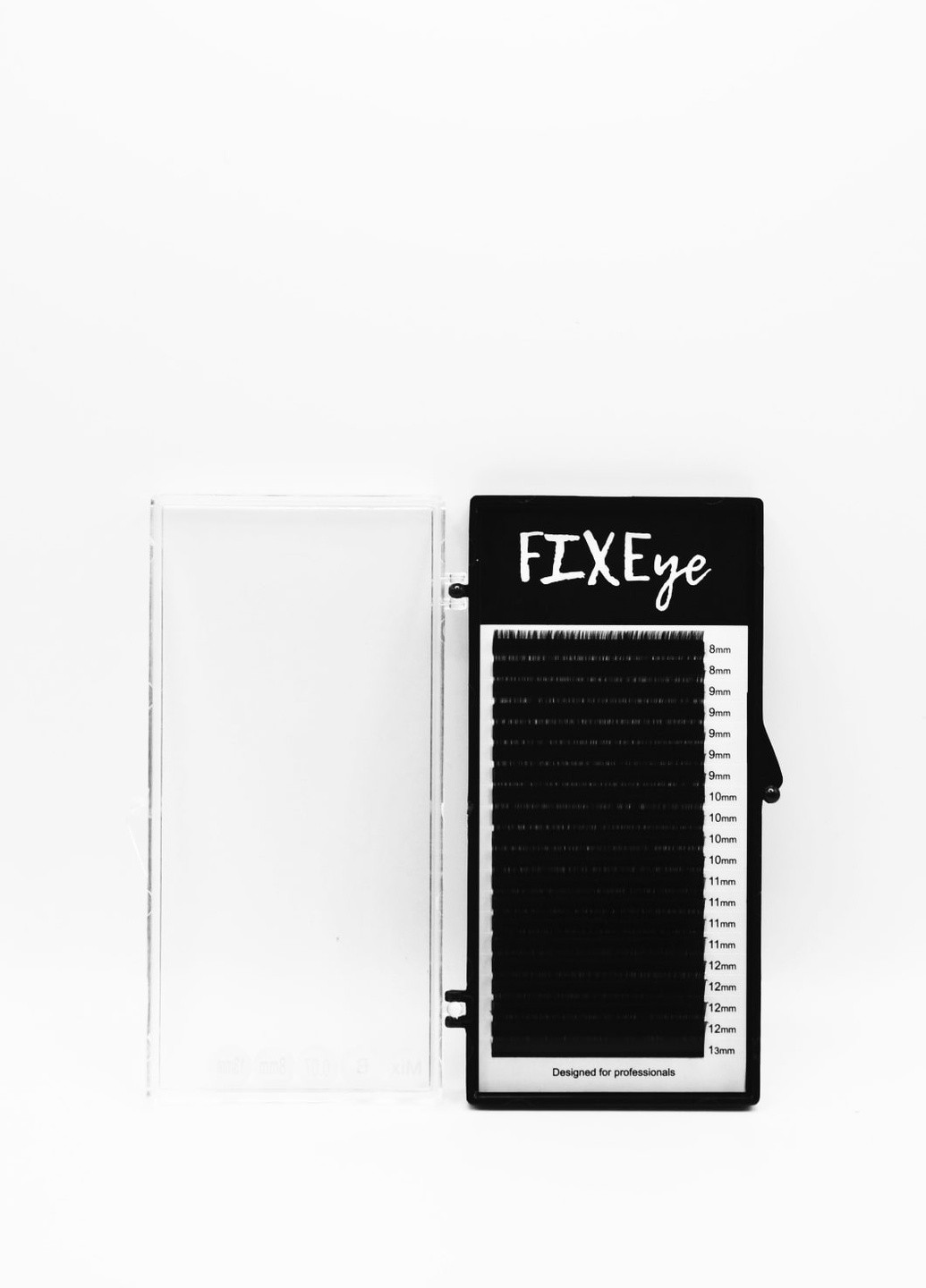 Вії для нарощування 20 ліній MIX чорні, вигин B, товщина 0.07мм, довжина 8-13 FIXEye SILK LASH (257161328)