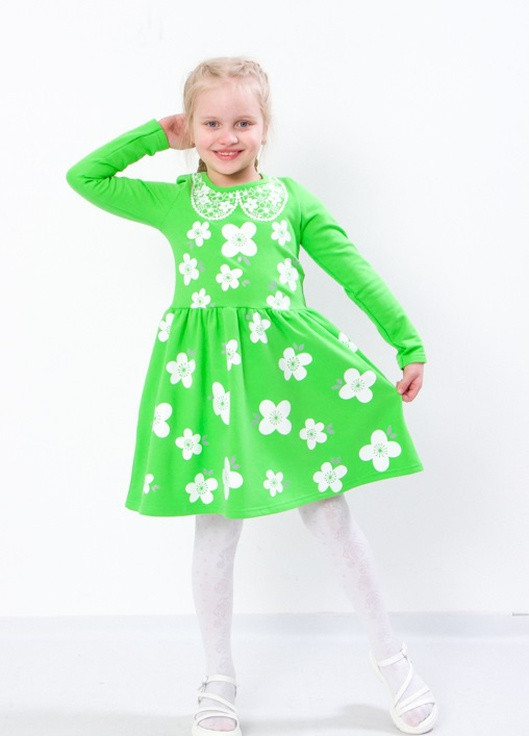 Зелена сукня для дівчинки 116 см бурштин (-023-33-v16) Носи своє (256627138)