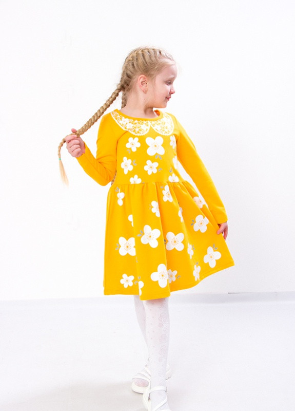 Жовта сукня для дівчинки 116 см бурштин (-023-33-v16) Носи своє (257133551)