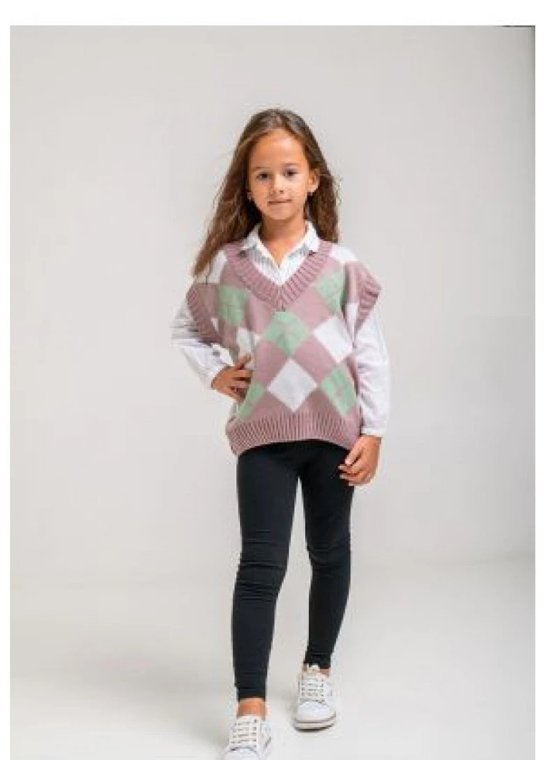 Жилет для девочки Ромб розовый 128/134 Art Knit 026272 (257109781)
