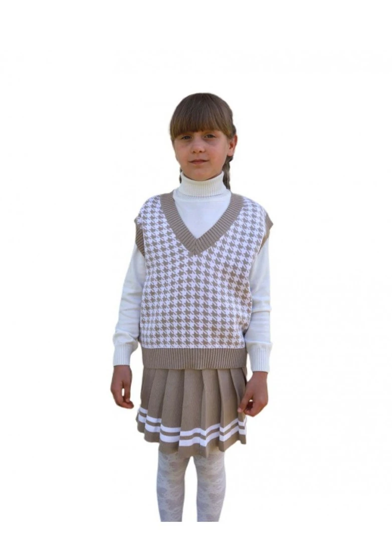 Жилетка для дівчинки Лапки бежева 116/122 Art Knit 026289 (257109817)