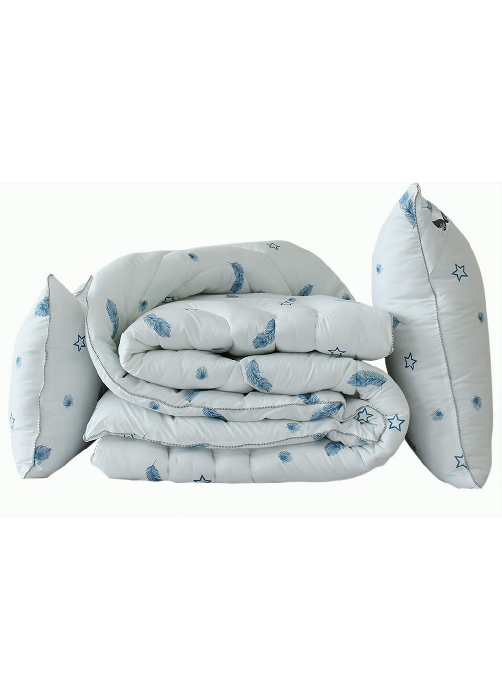 Комплект одеяло лебяжий пух Перо + 2 подушки (50х70) 195х215 см Tag (257113325)
