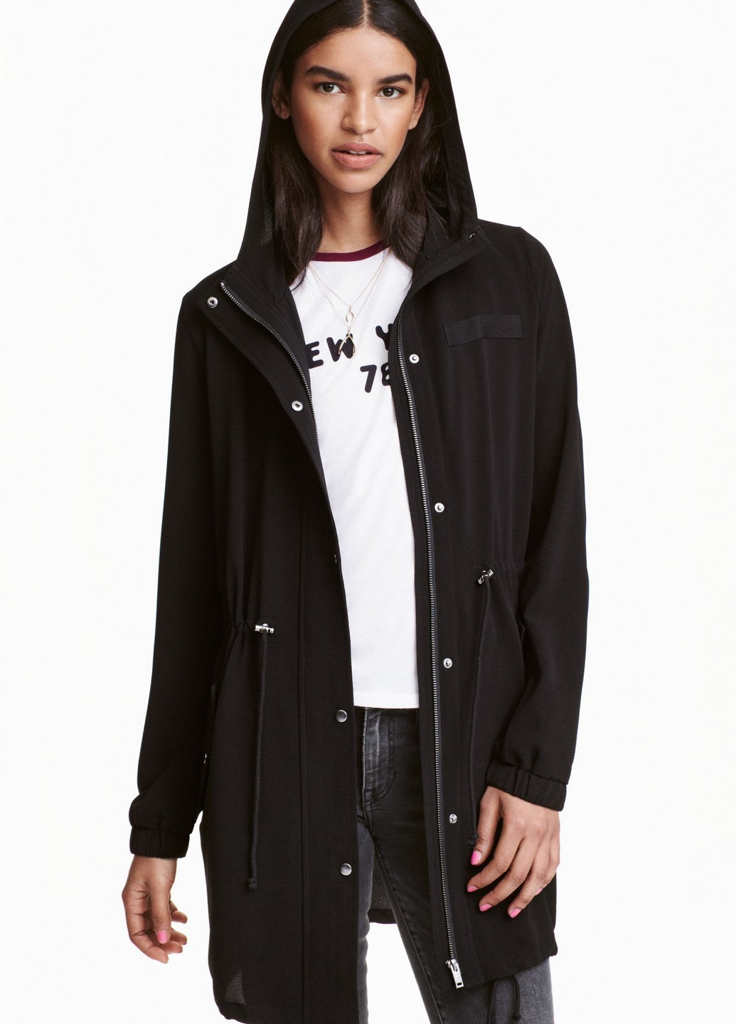 Чорна демісезонна куртка парка H&M