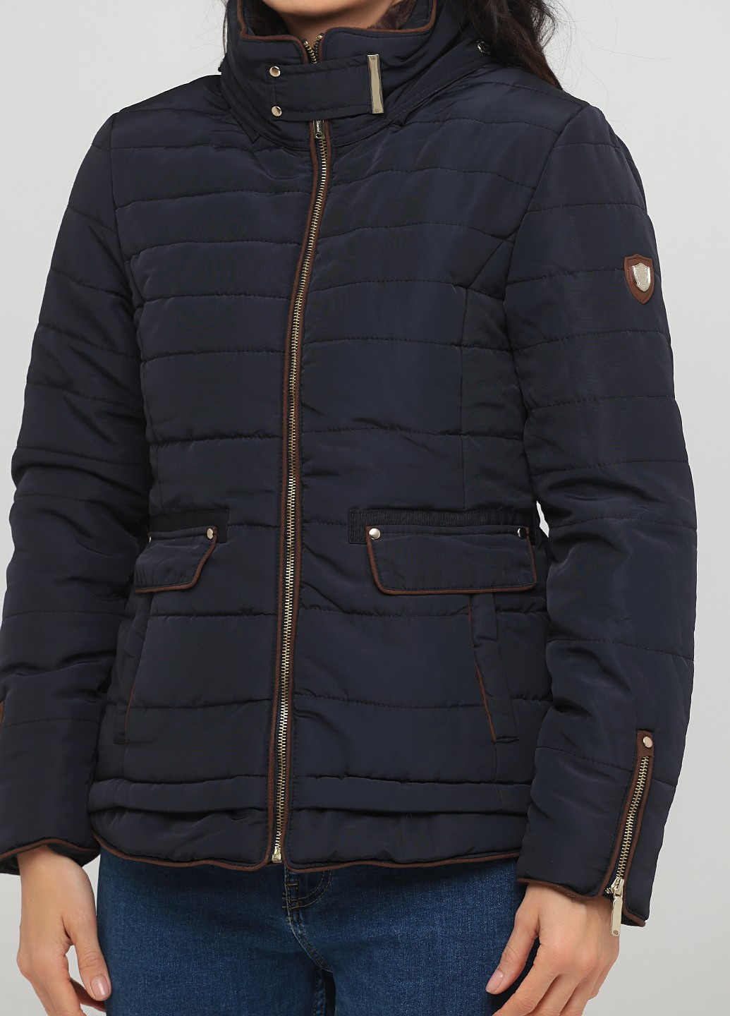 Темно-синяя демисезонная куртка Stradivarius