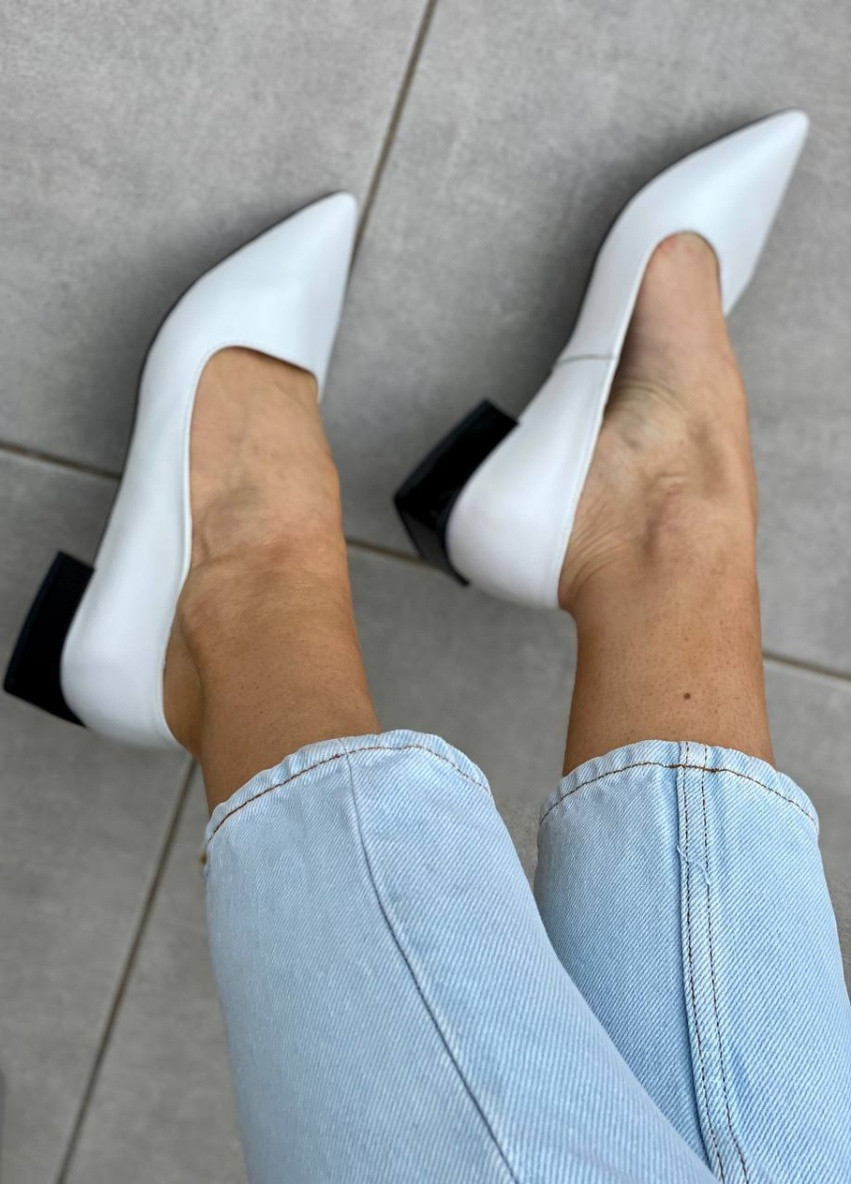 Жіночі балетки shoesband Brand | білі однотонні без декору натуральна шкіра (257113717)