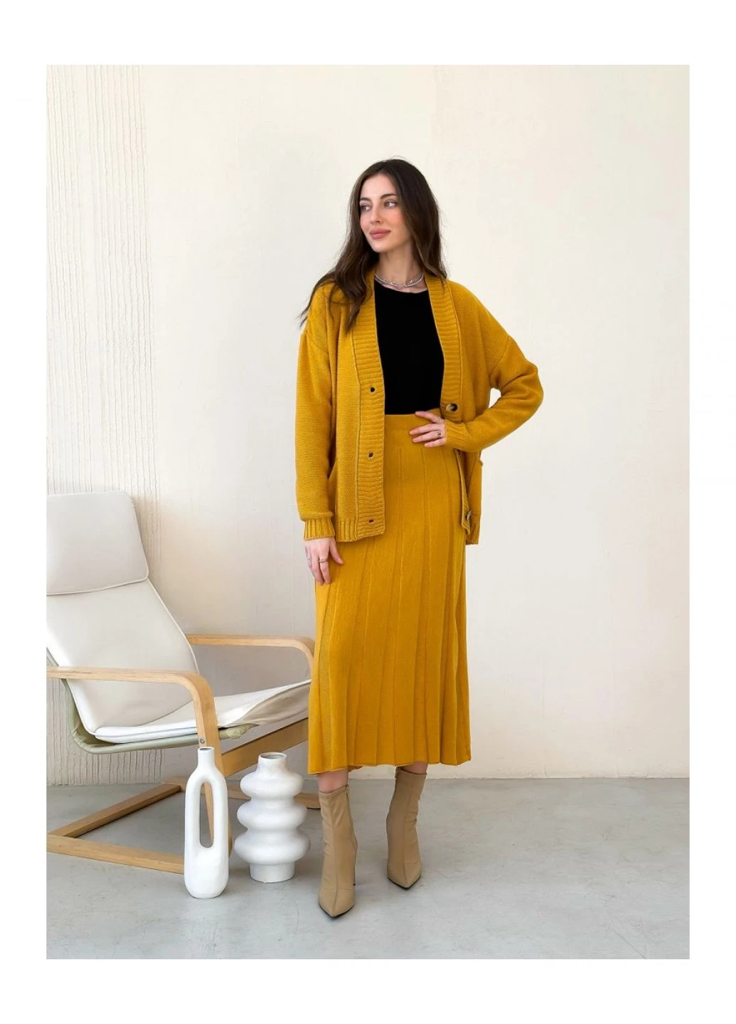 Спідниця жіноча трикотажна Жаклін гірчичний M Art Knit 027968 (257117726)