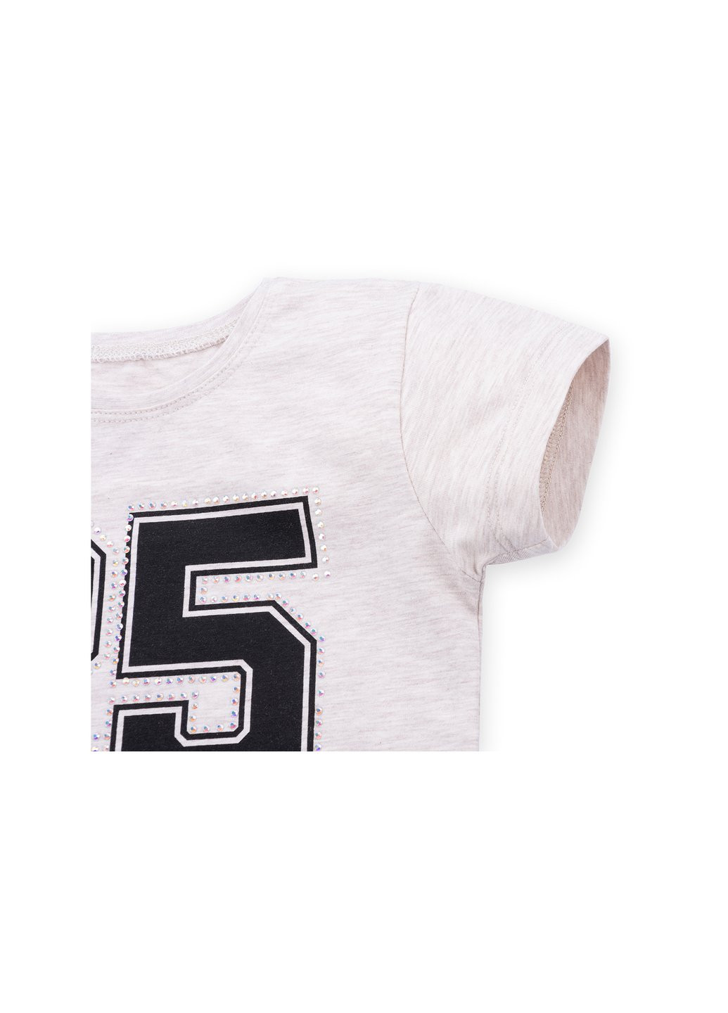 Комбинированная футболка детская "25 be yourself" (5755-122g-beige) Peri Masali