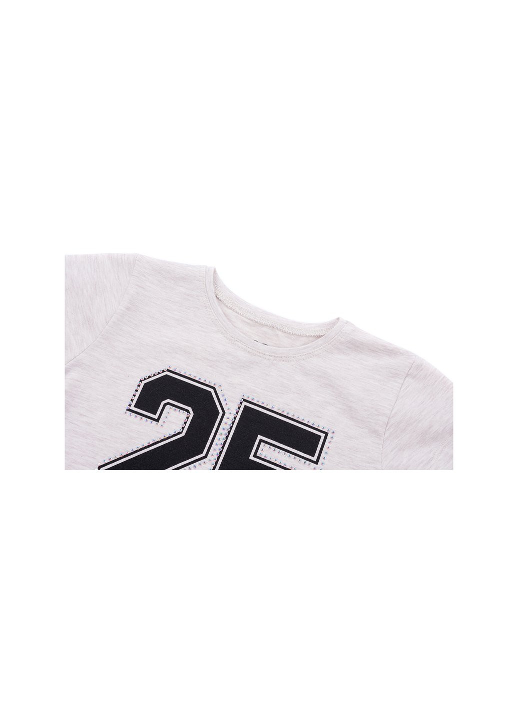 Комбинированная футболка детская "25 be yourself" (5755-122g-beige) Peri Masali