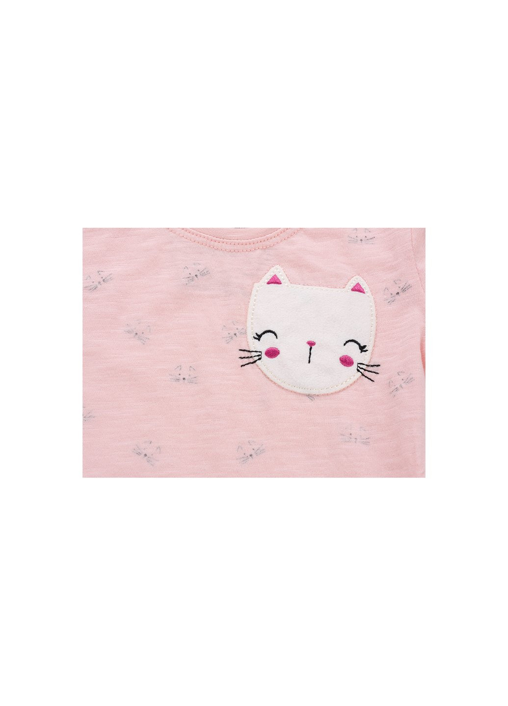 Комбинированная футболка детская "love is cat" (5754-104g-peach) Haknur