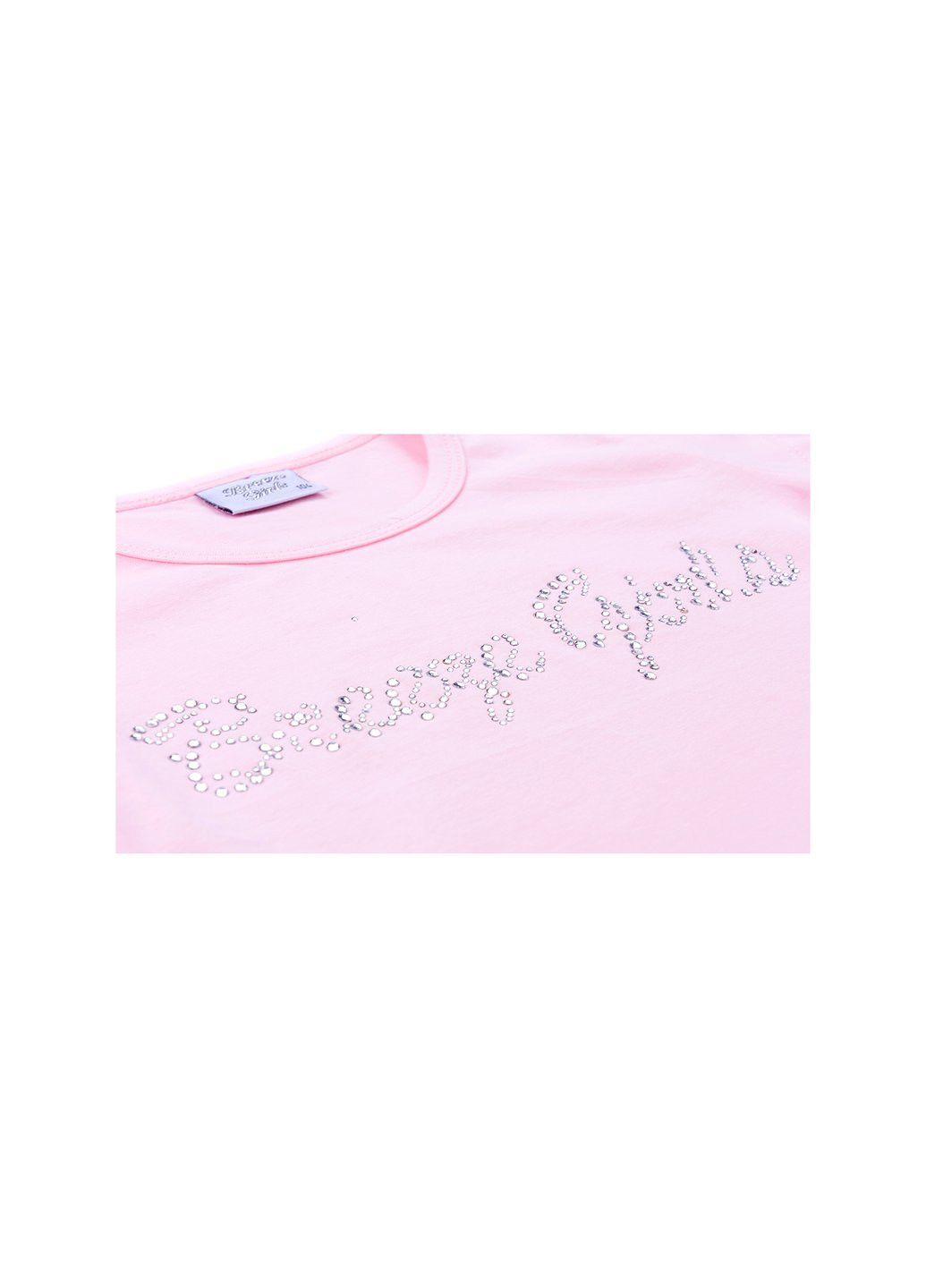 Комбінована футболка дитяча з мереживом (9001-98g-pink) Breeze