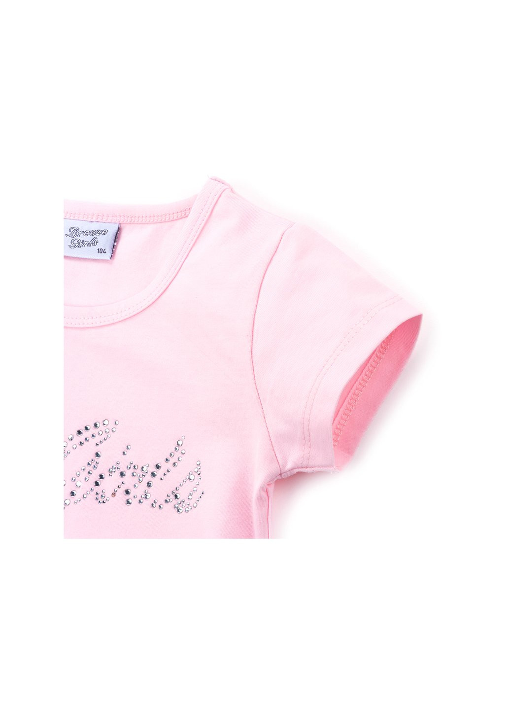 Комбинированная футболка детская с кружевом (9001-104g-pink) Breeze