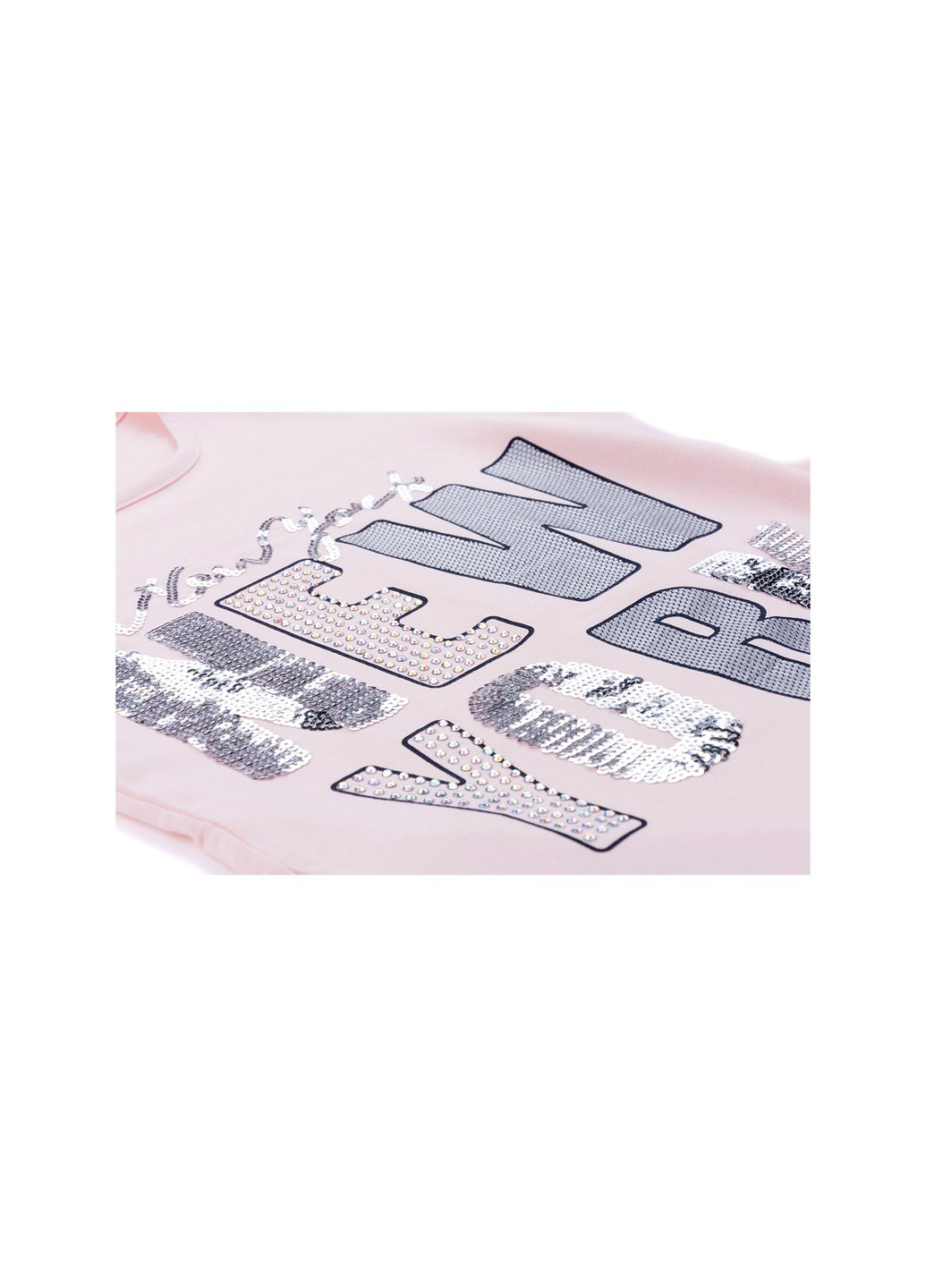 Комбінована футболка дитяча "new york" (1281-140g-peach) Breeze