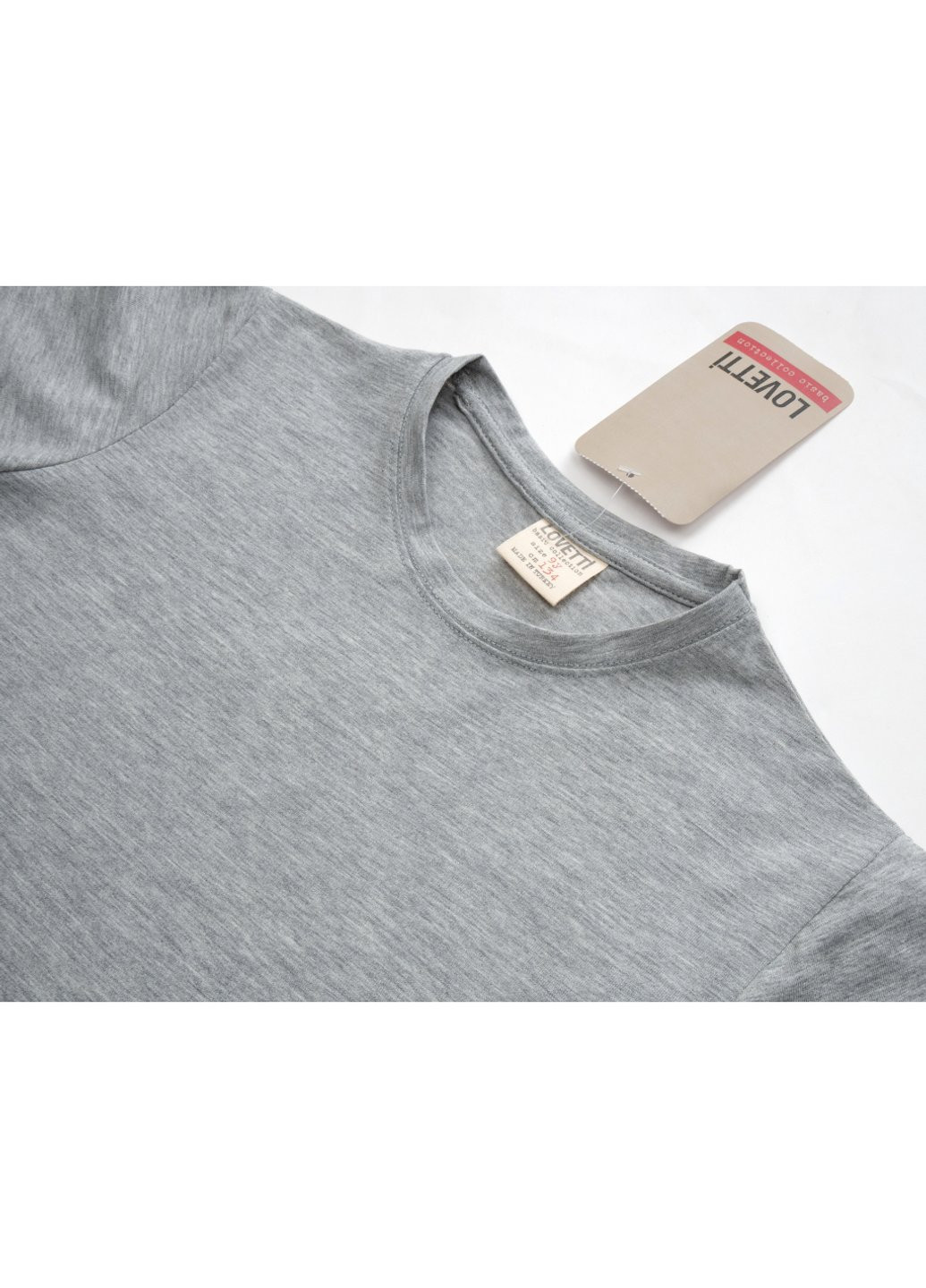Комбинированная футболка детская базовая (3031-140-gray) Lovetti