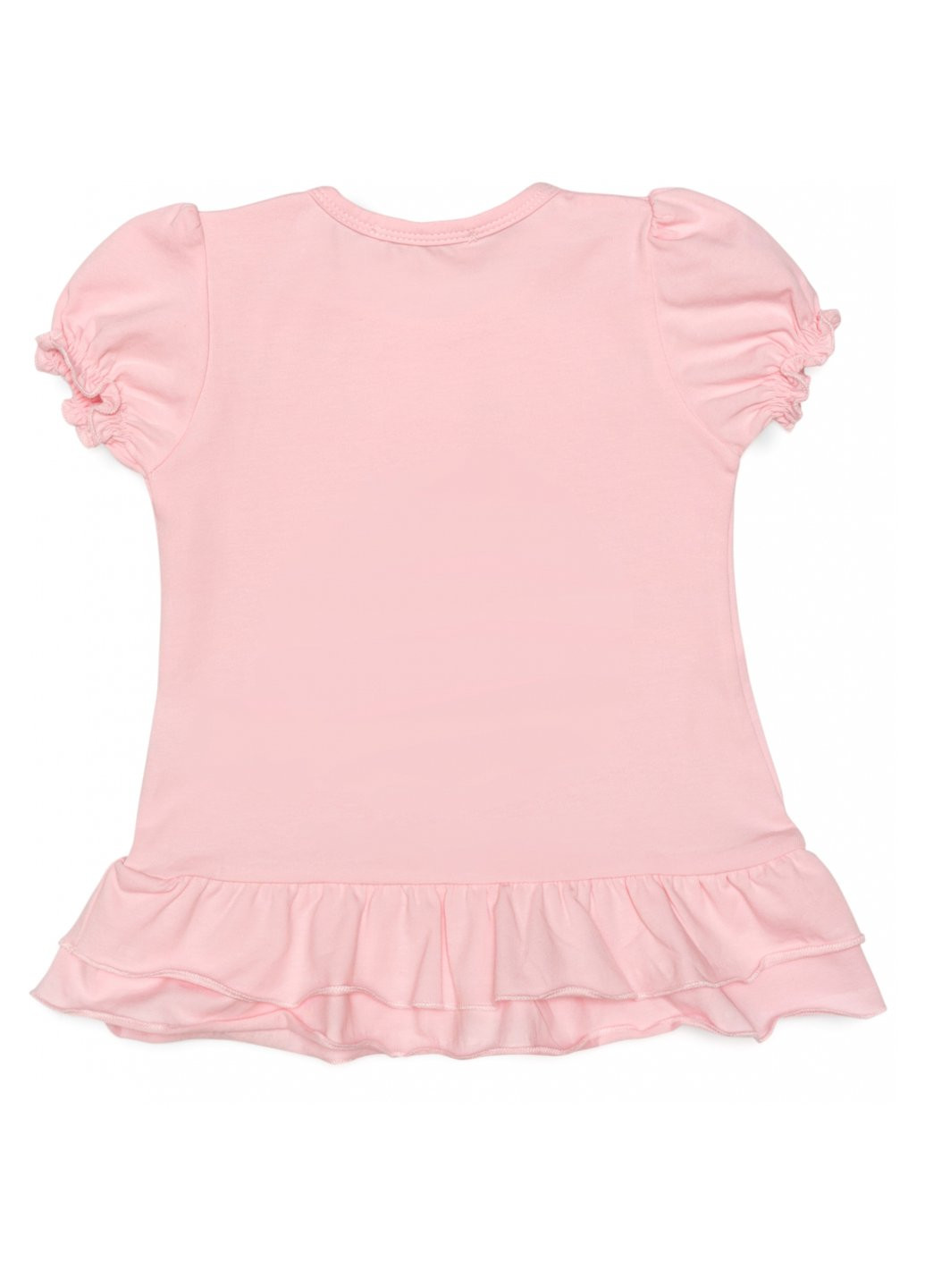 Комбинированная футболка детская с цветочками (14352-86g-pink) Breeze