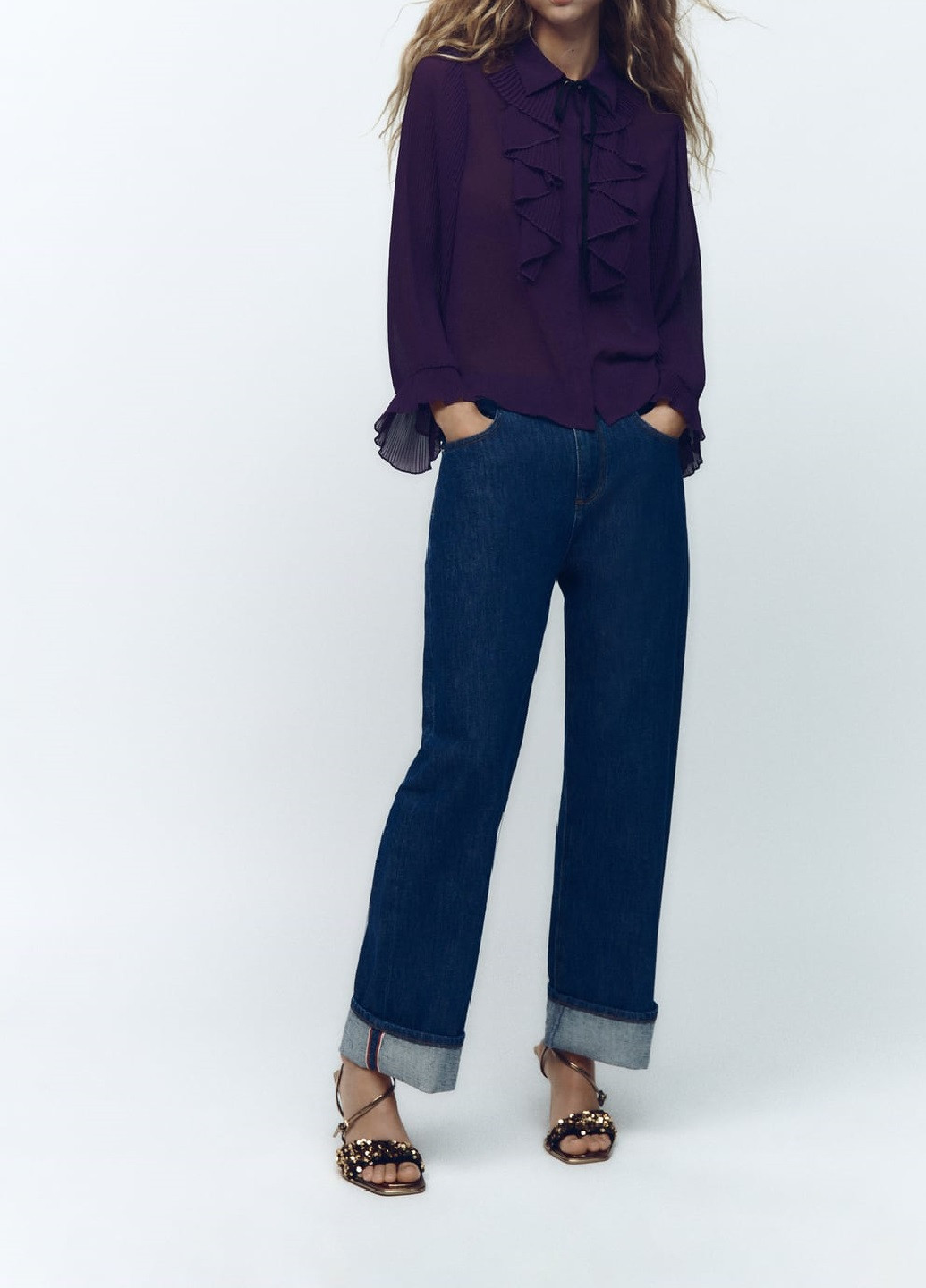 Фиолетовая демисезонная блуза Zara