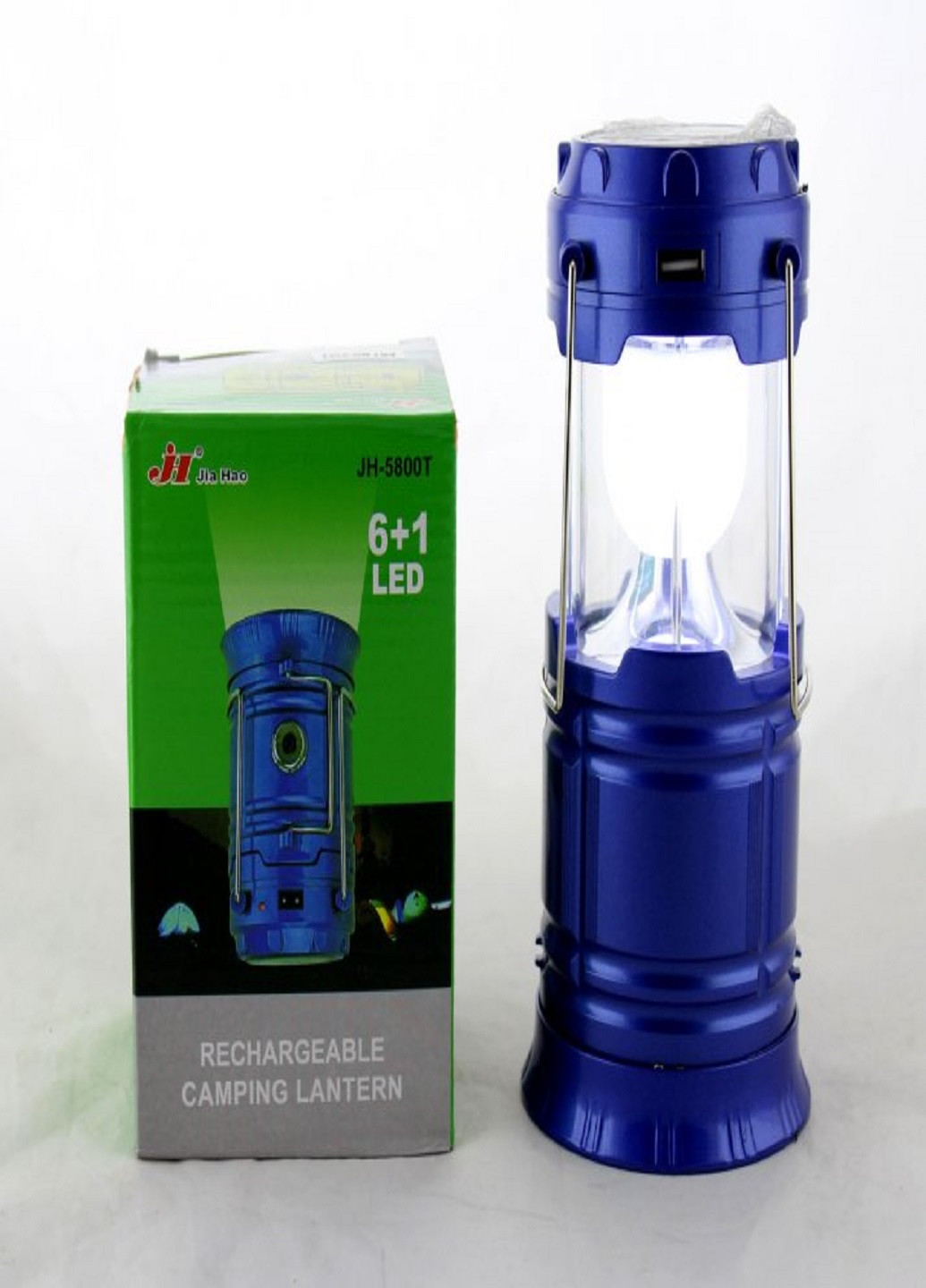 Фонарь-лампа аккумуляторный для кемпинга UKC G5800 солнечная батарея функция Powerbank Синий No Brand (257135517)