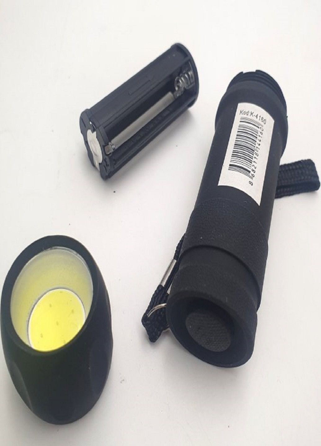 Ліхтарик ручний COB світлодіодний гумовий потужний ліхтар на батарейках 3*ААА Flash Light К-4160 No Brand (257135494)