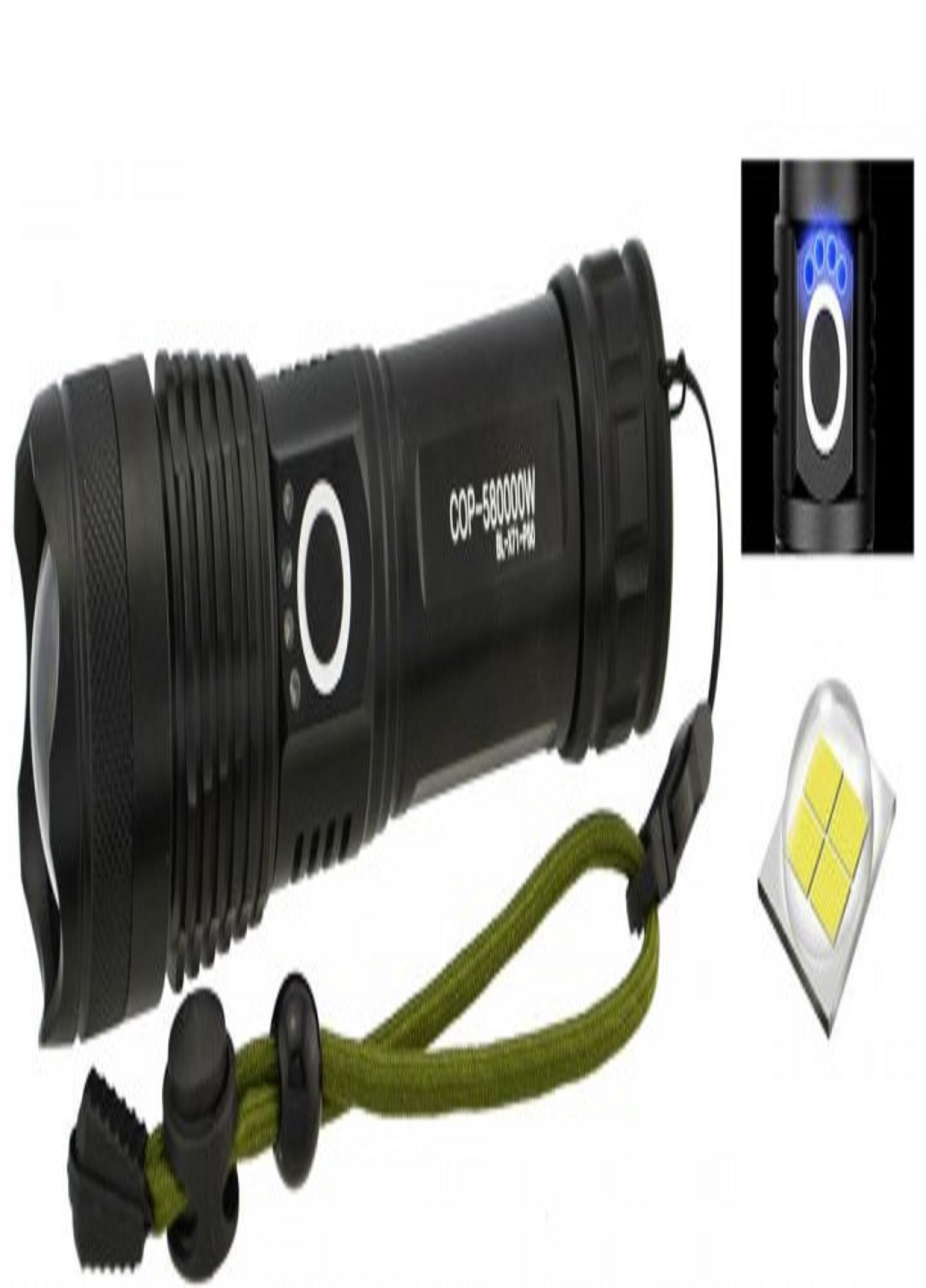 Ручний тактичний ліхтар X-Balog BL-X71-P50/6987 акумуляторний 5 режимів роботи Zoom з/в USB Чорний No Brand (257135521)