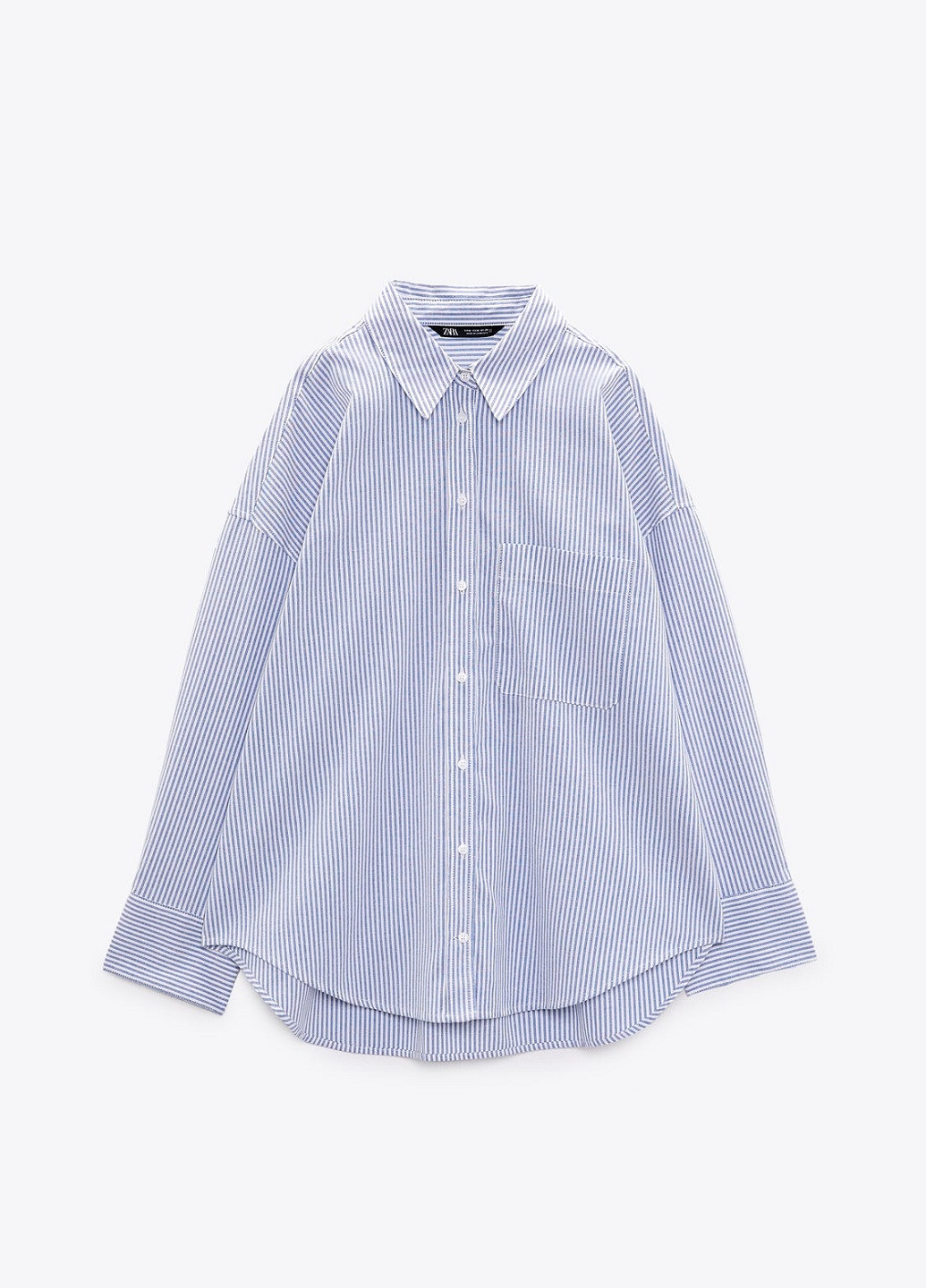 Синяя кэжуал рубашка в полоску Zara