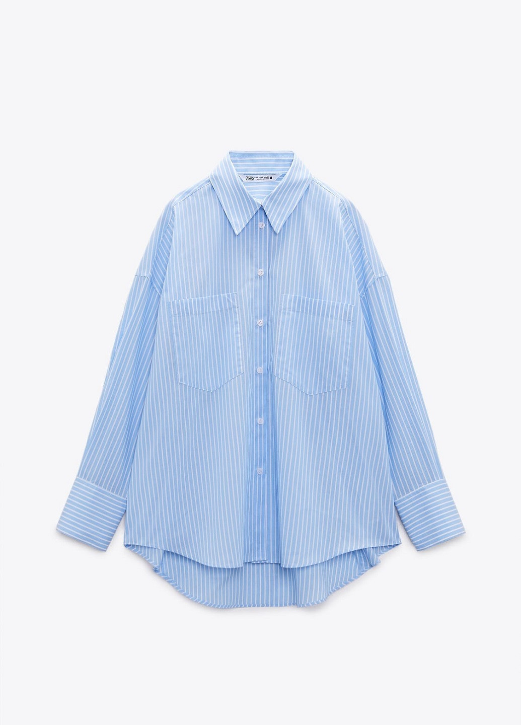 Голубой классическая рубашка в полоску Zara