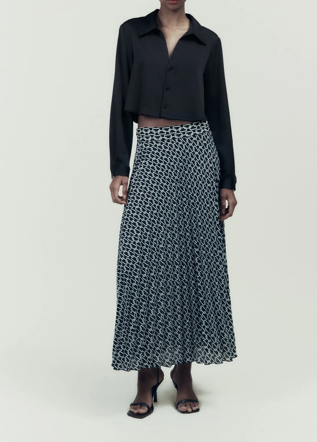Черная кэжуал рубашка однотонная Zara