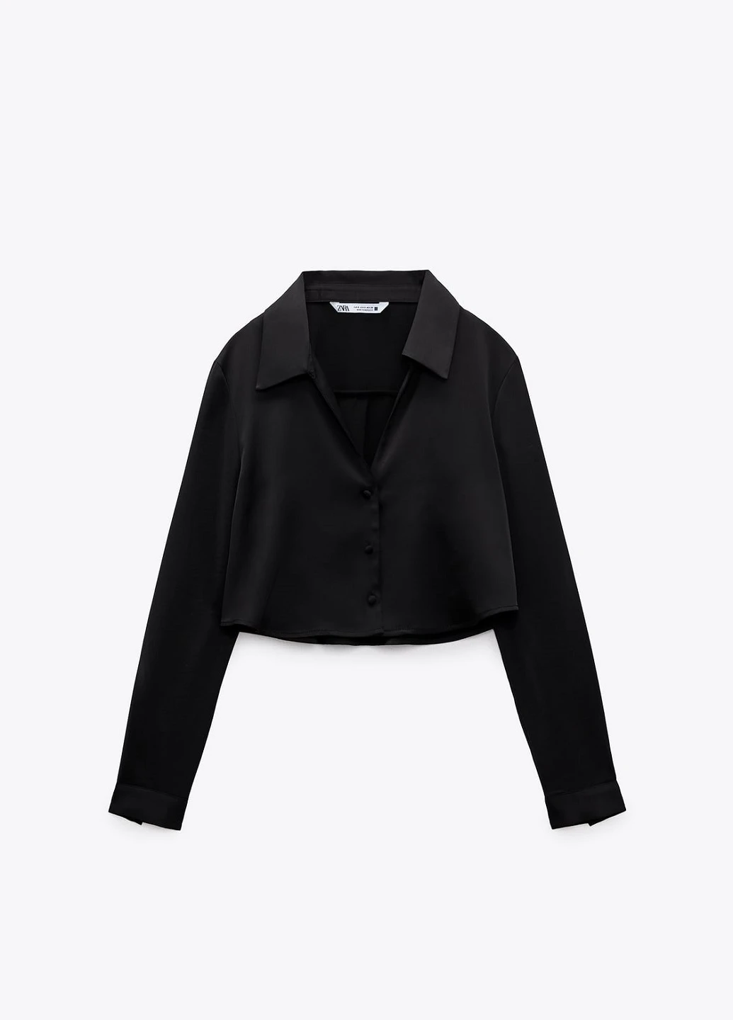 Черная кэжуал рубашка однотонная Zara