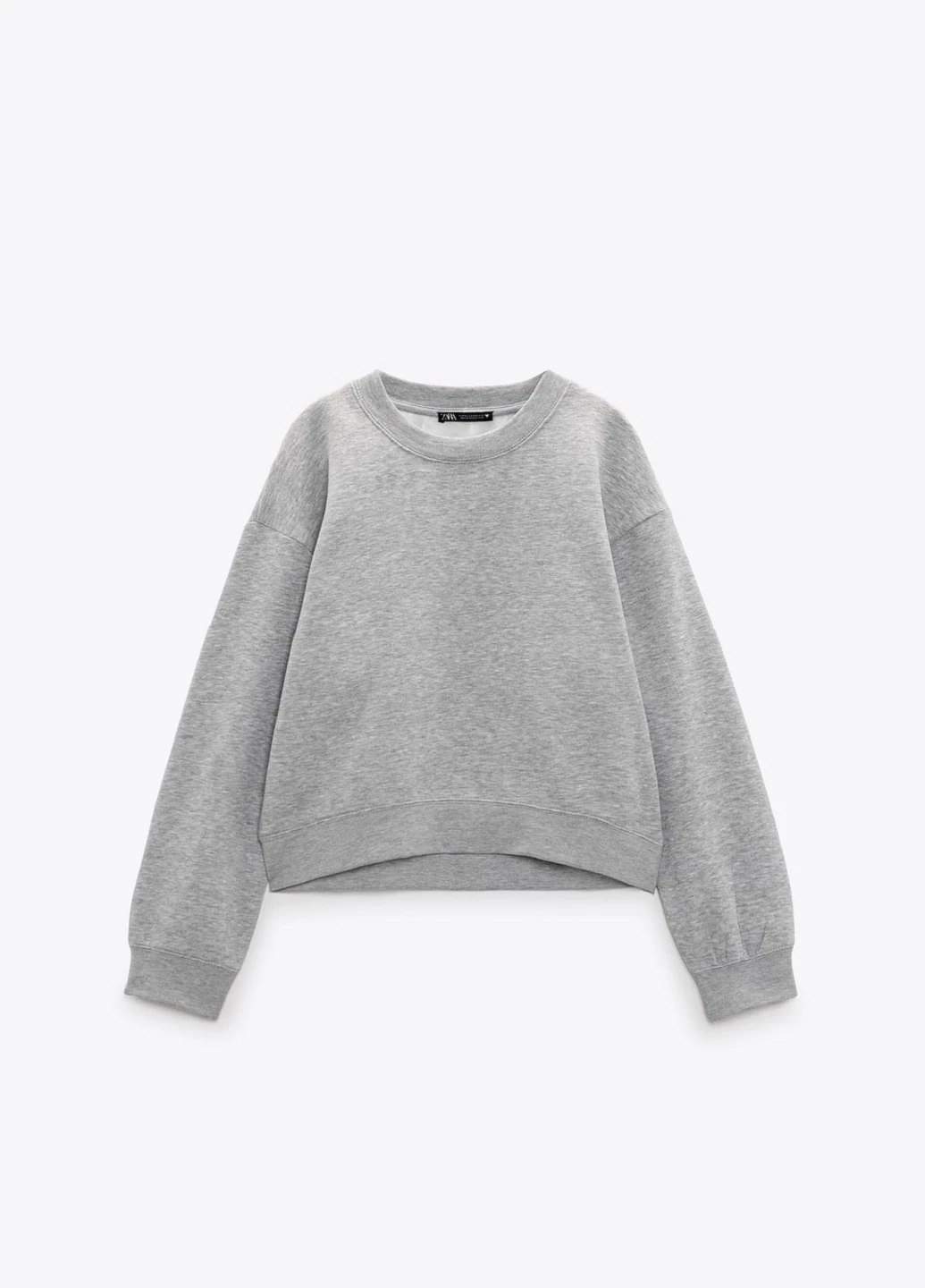 Серый свитшот Zara однотонный (257136979)