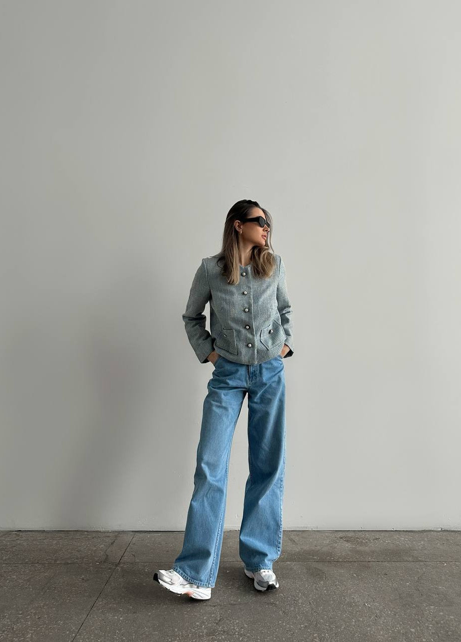 Білий жіночий жакет короткий на гудзиках ZF inspire (257130164)