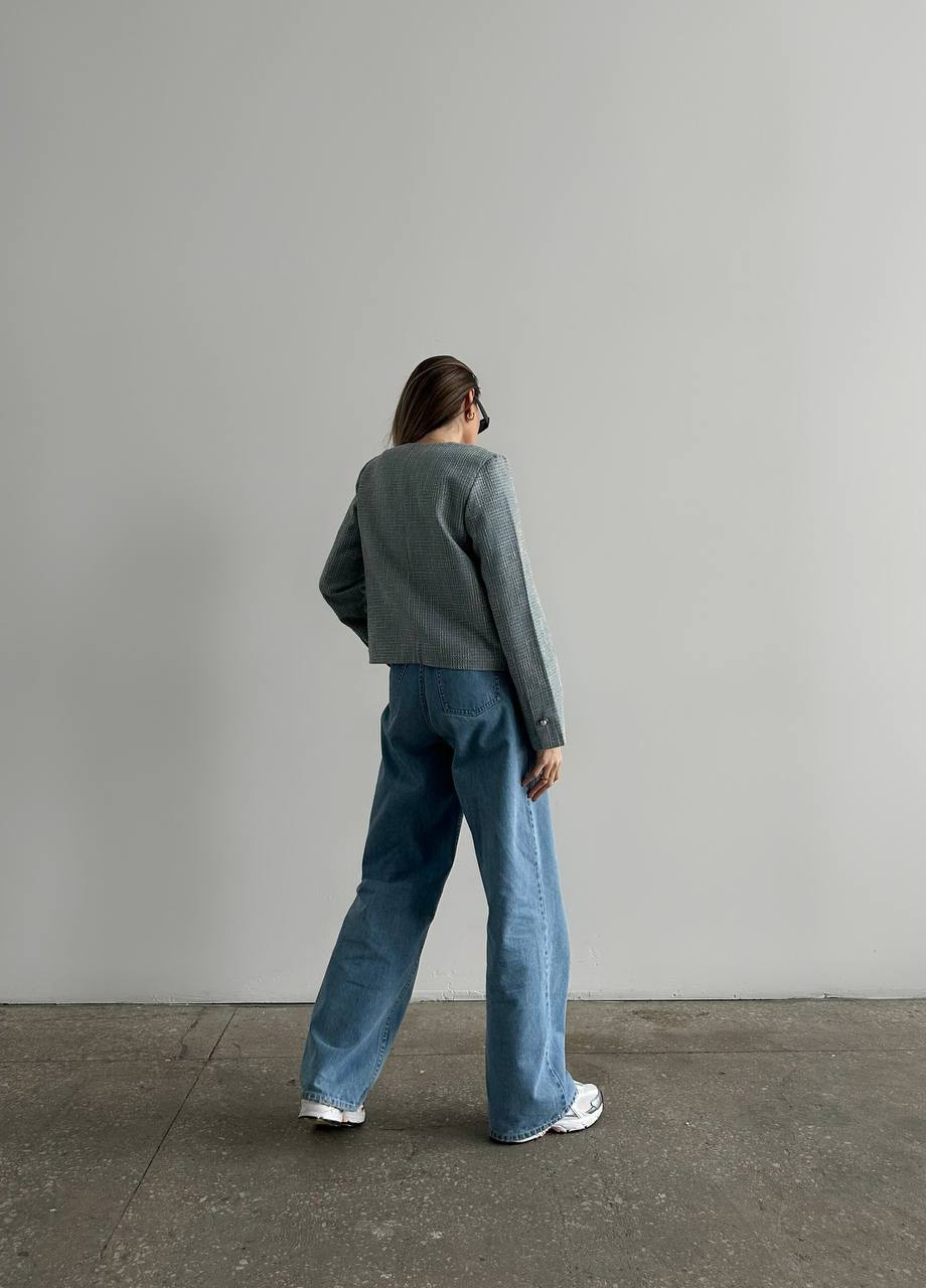 Білий жіночий жакет короткий на гудзиках ZF inspire (257130164)