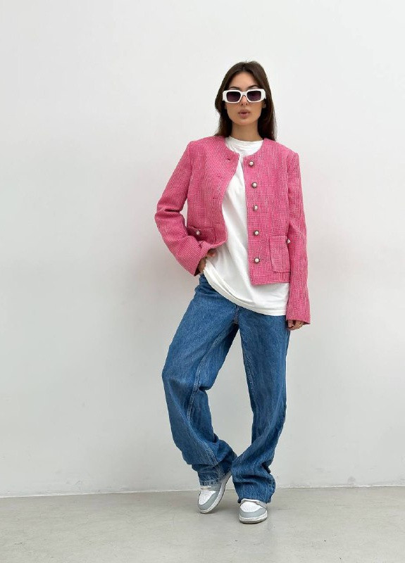 Білий жіночий жакет короткий на гудзиках ZF inspire (257130162)