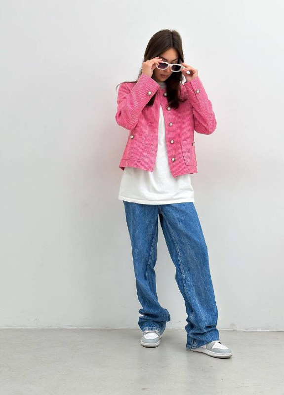 Білий жіночий жакет короткий на гудзиках ZF inspire (257130162)