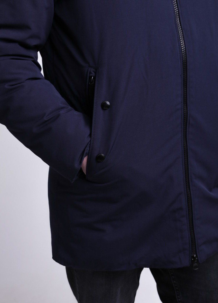 Темно-синя зимня куртка чоловіча подовжена темно-синя зимова JEANSclub Прямая