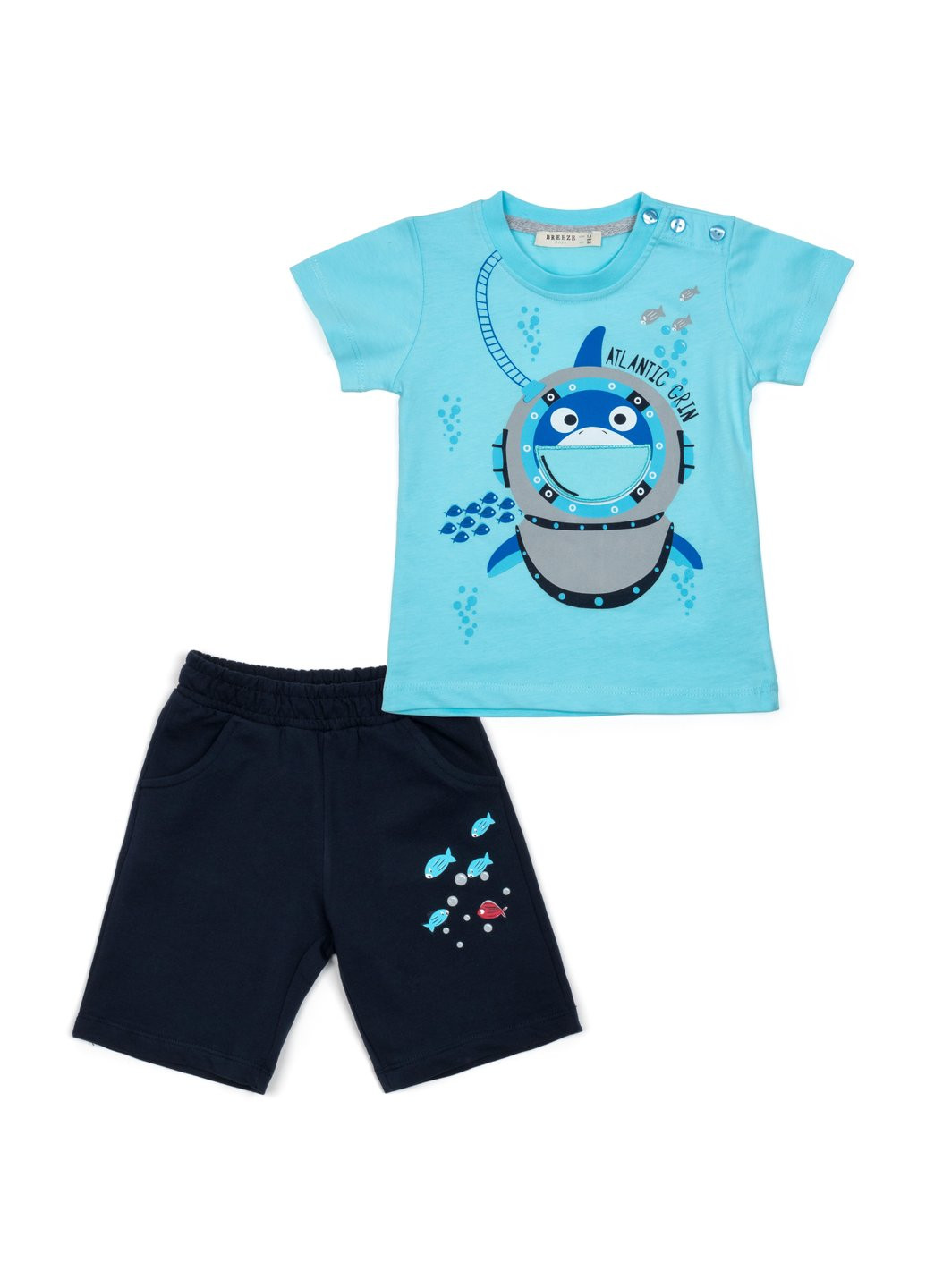 Блакитний літній набір дитячого одягу "atlantic grin" (13740-98b-blue) Breeze