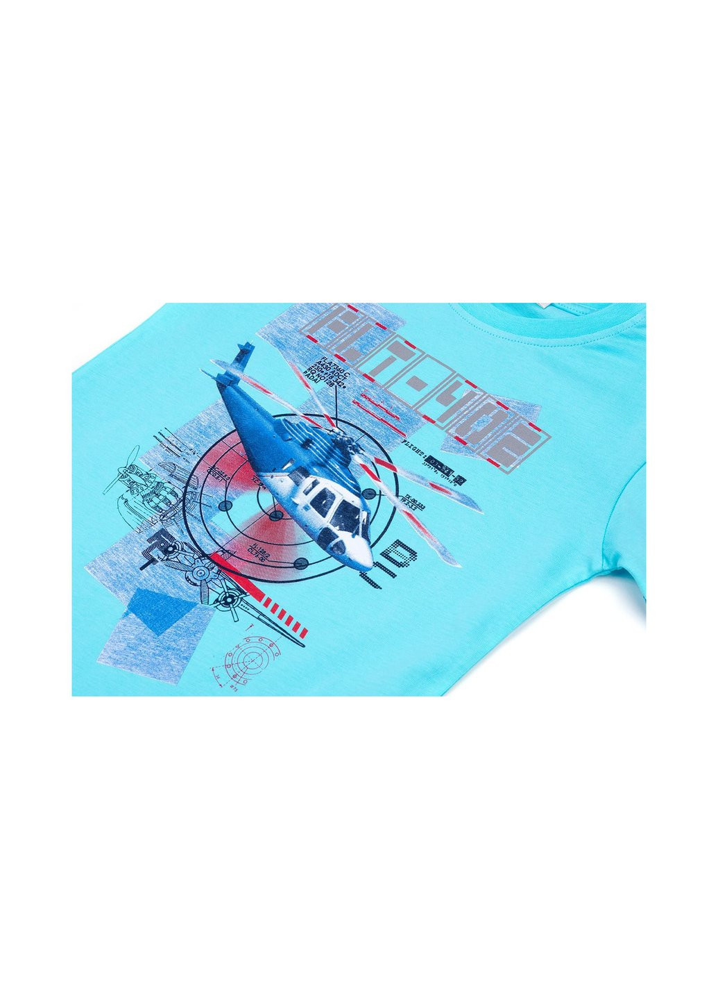 Голубой летний набор детской одежды с вертолетом (10970-134b-blue) Breeze