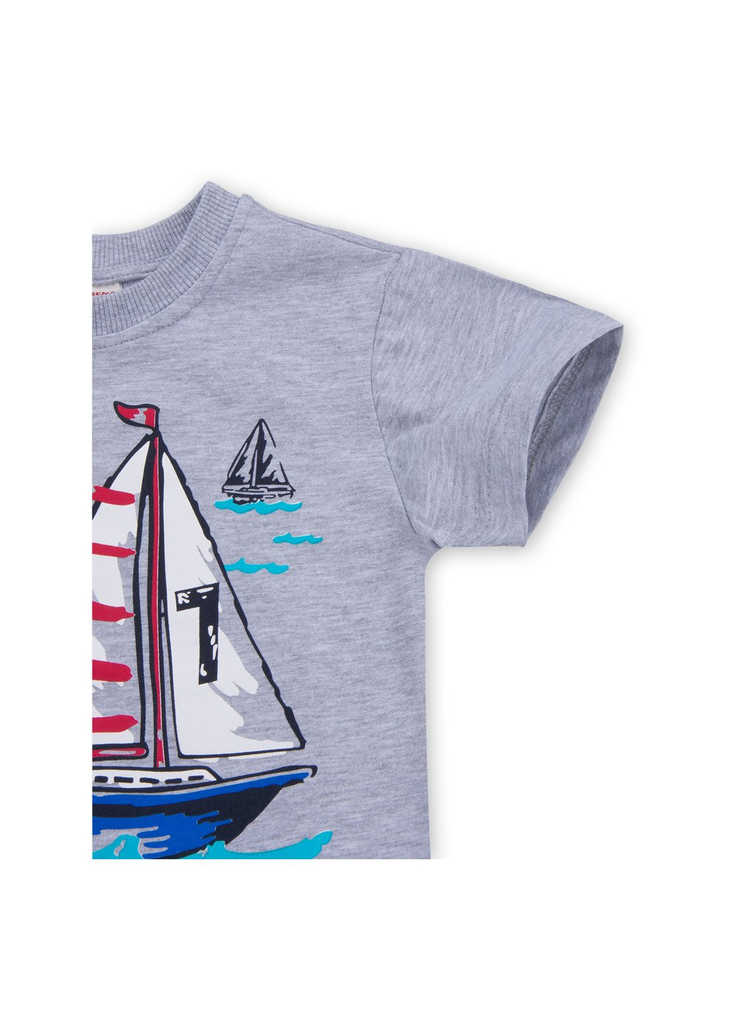 Серый летний набор детской одежды с корабликами "i'm the captain" (8306-116b-gray) E&H