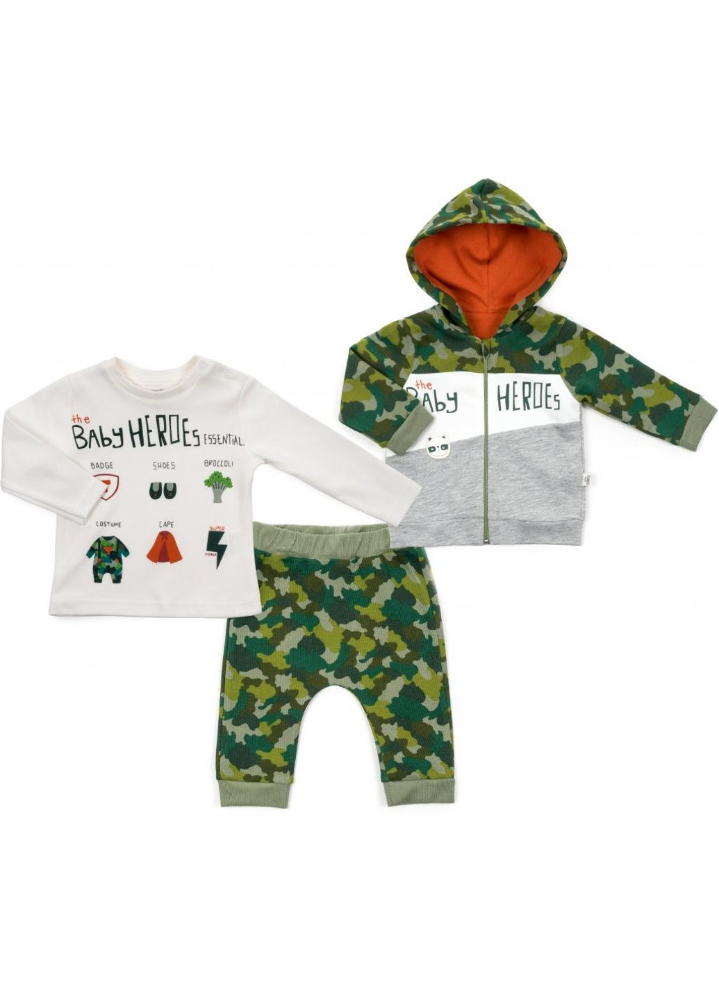 Зеленый демисезонный набор детской одежды "baby heroes" (2684-74b-green) Tongs