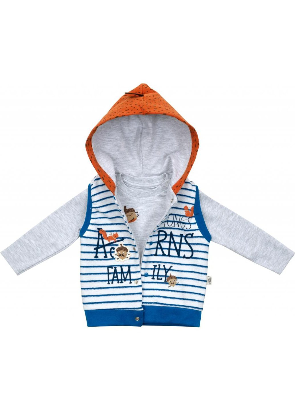 Блакитний демісезонний набір дитячого одягу із жилетом (2824-80b-blue) Tongs