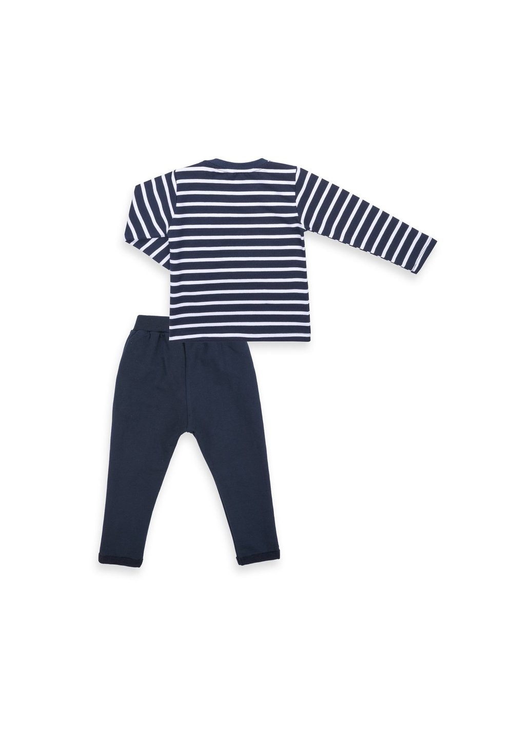 Комбинированный демисезонный набор детской одежды в полосочку и с карманчиком (8999-80b-darkblue) Breeze
