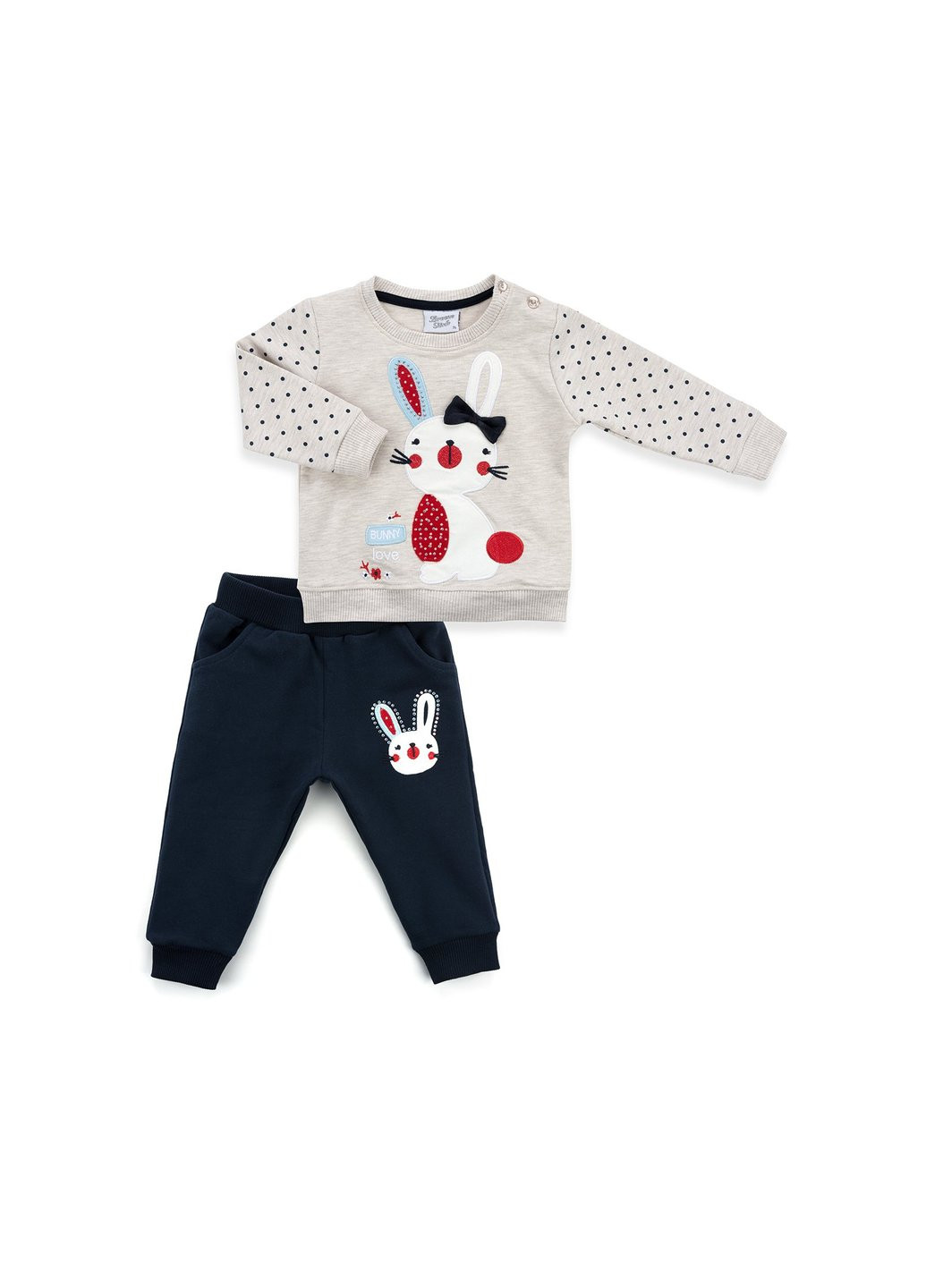 Бежевый демисезонный набор детской одежды с зайчиками (10188-86g-beige) Breeze