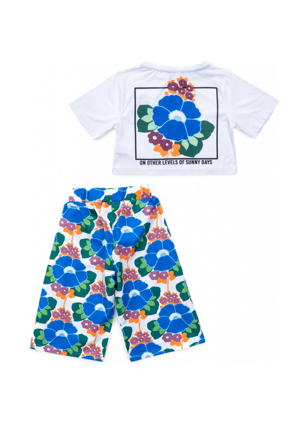Комбінований літній набір дитячого одягу з палаццо (cl0134032-cl0154007-152g-blue) Cloise