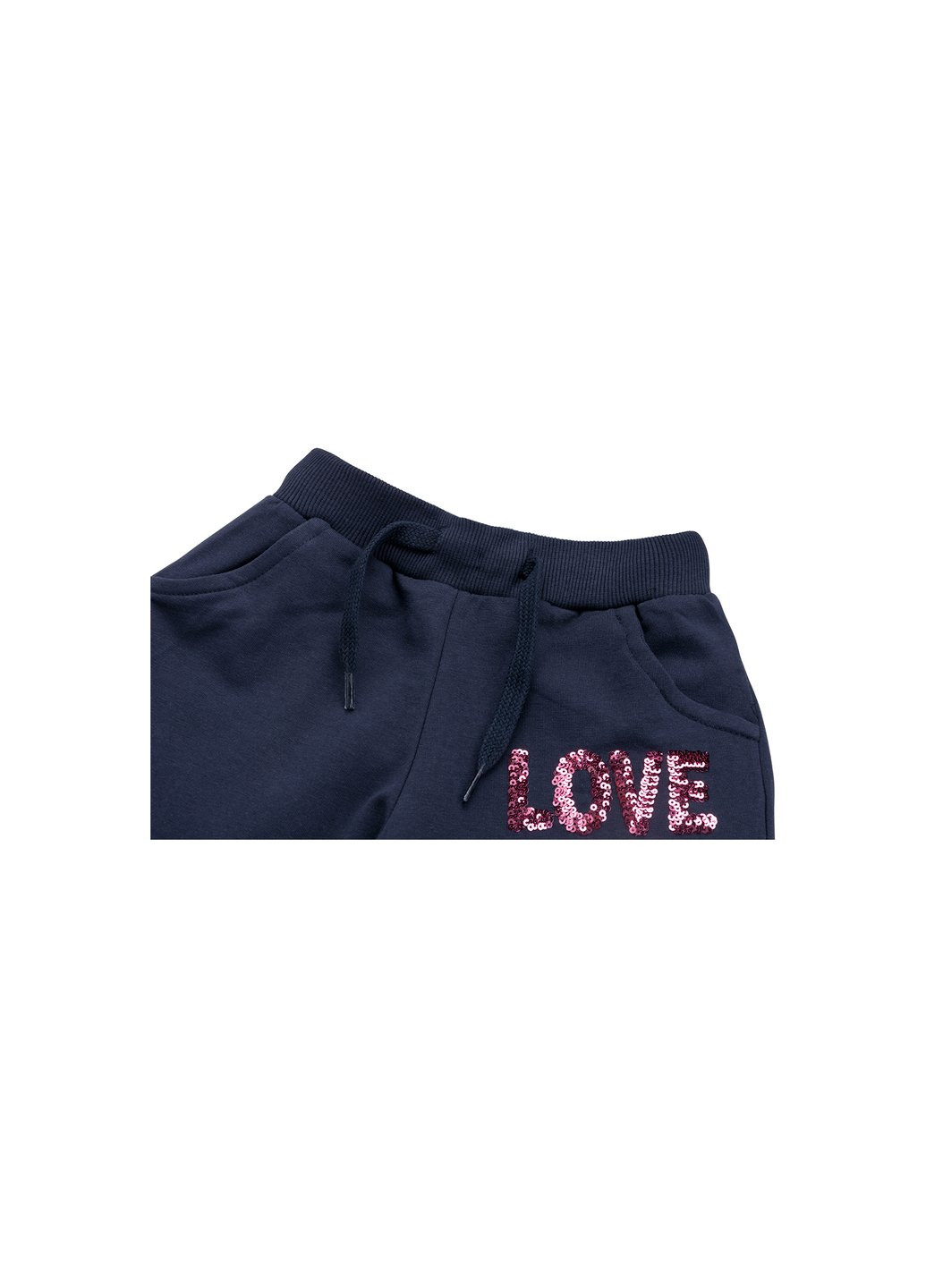Комбінований демісезонний набір дитячого одягу кофта з брюками з серцем з паєток (8271-98g-pink) Breeze
