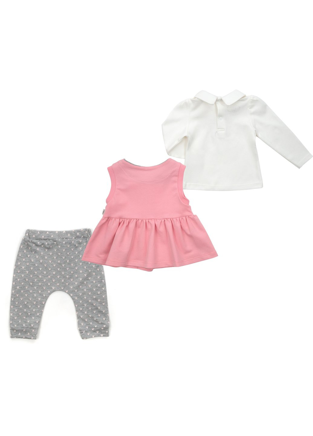 Комбинированный демисезонный набор детской одежды с бантиками (2624-68g-pink) Tongs