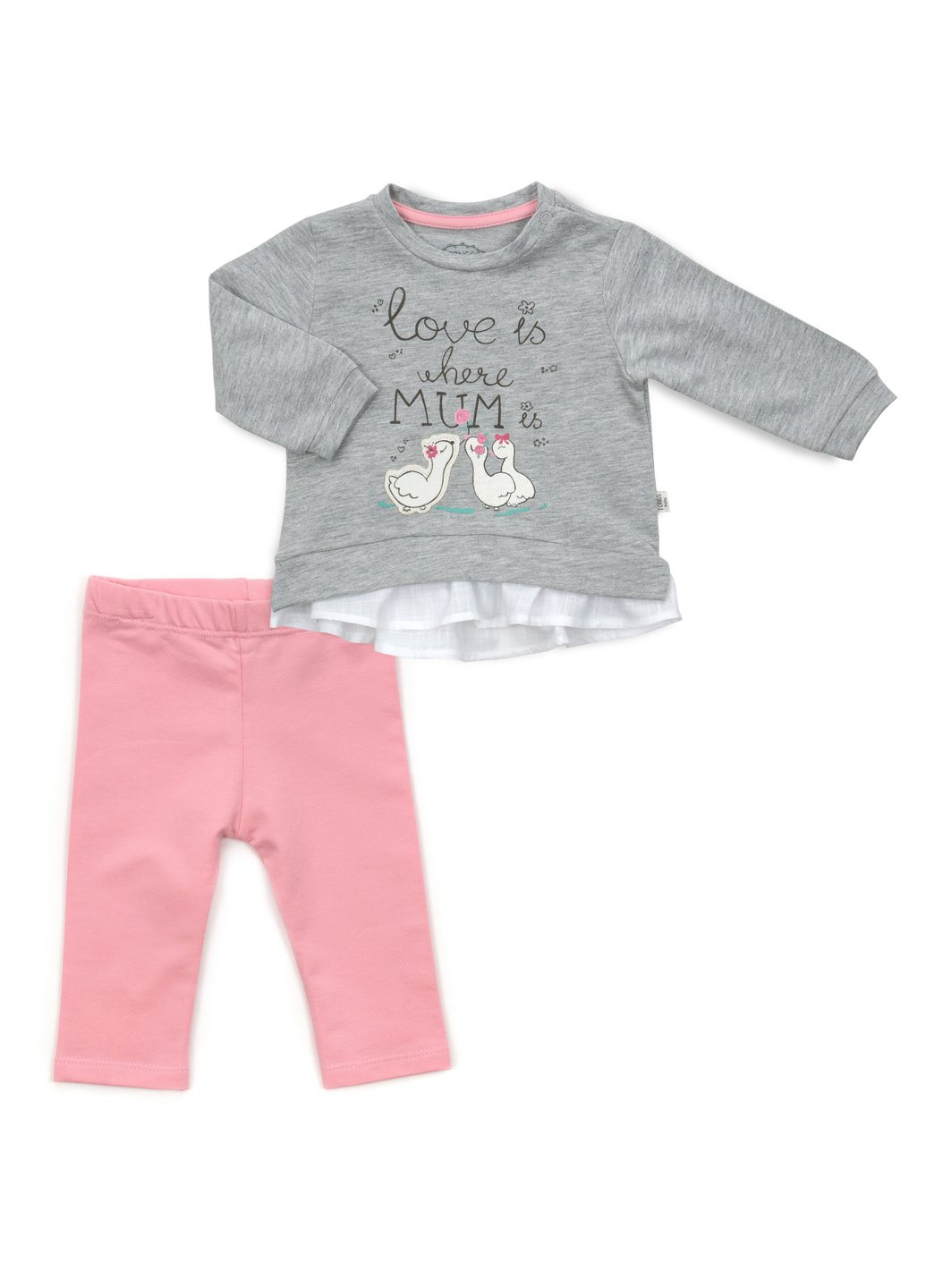 Комбинированный демисезонный набор детской одежды "love is where mum is" (2623-86g-pink) Tongs