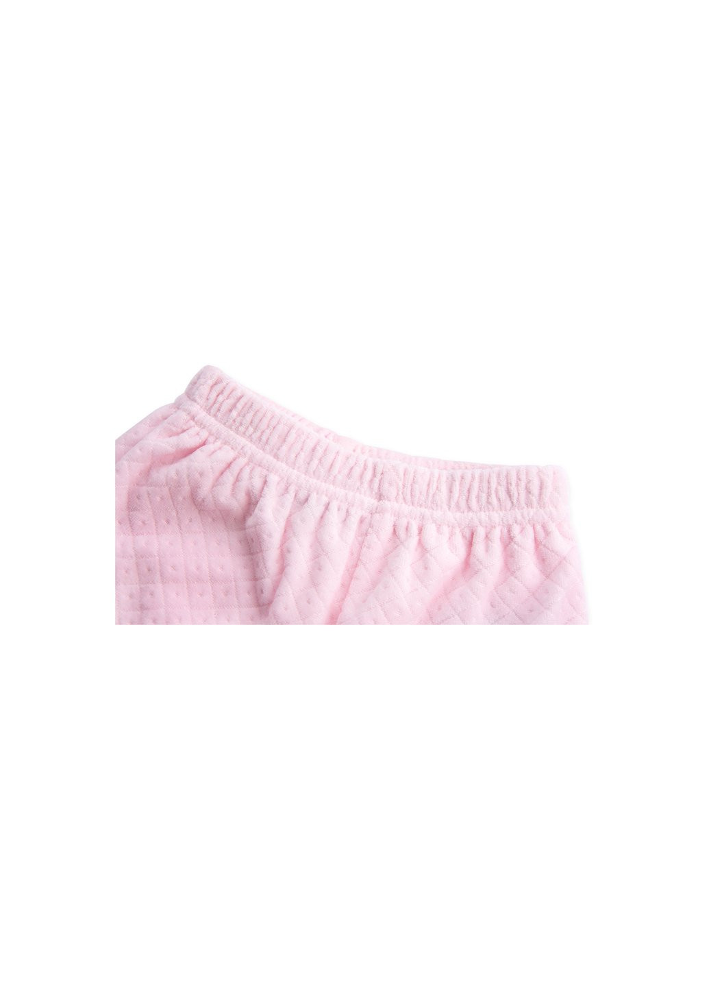 Рожевий демісезонний набір дитячого одягу рожевий велюровий з кроликом (ep6149.nb) Luvena Fortuna