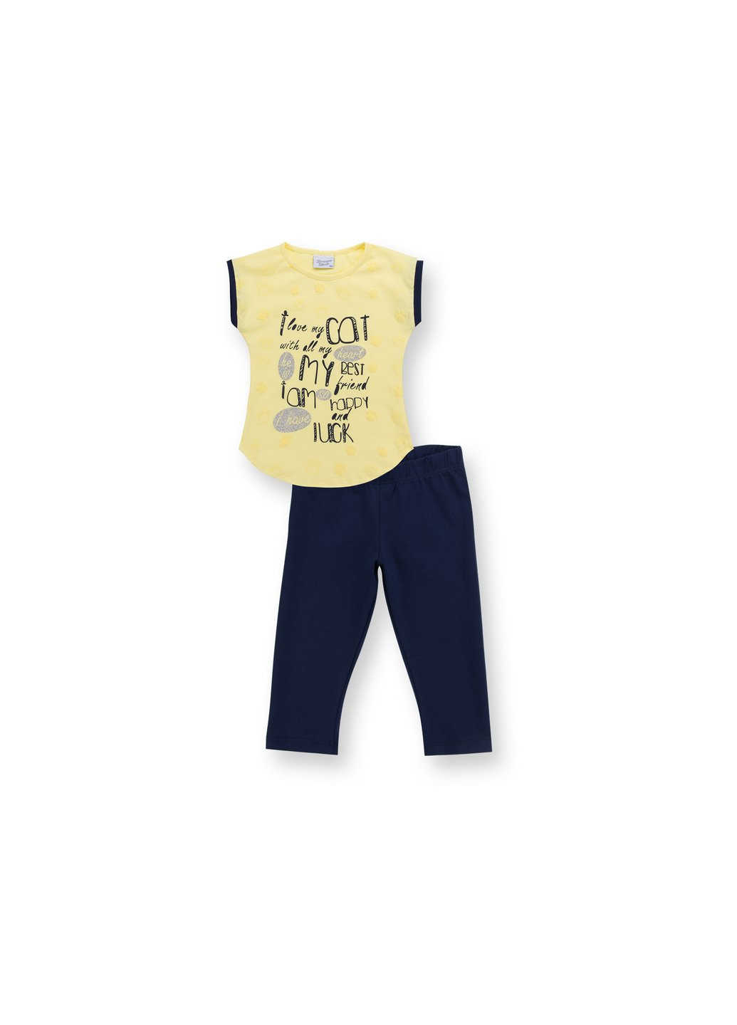 Комбінований літній набір дитячого одягу з лапками (8697-116g-yellow) Breeze