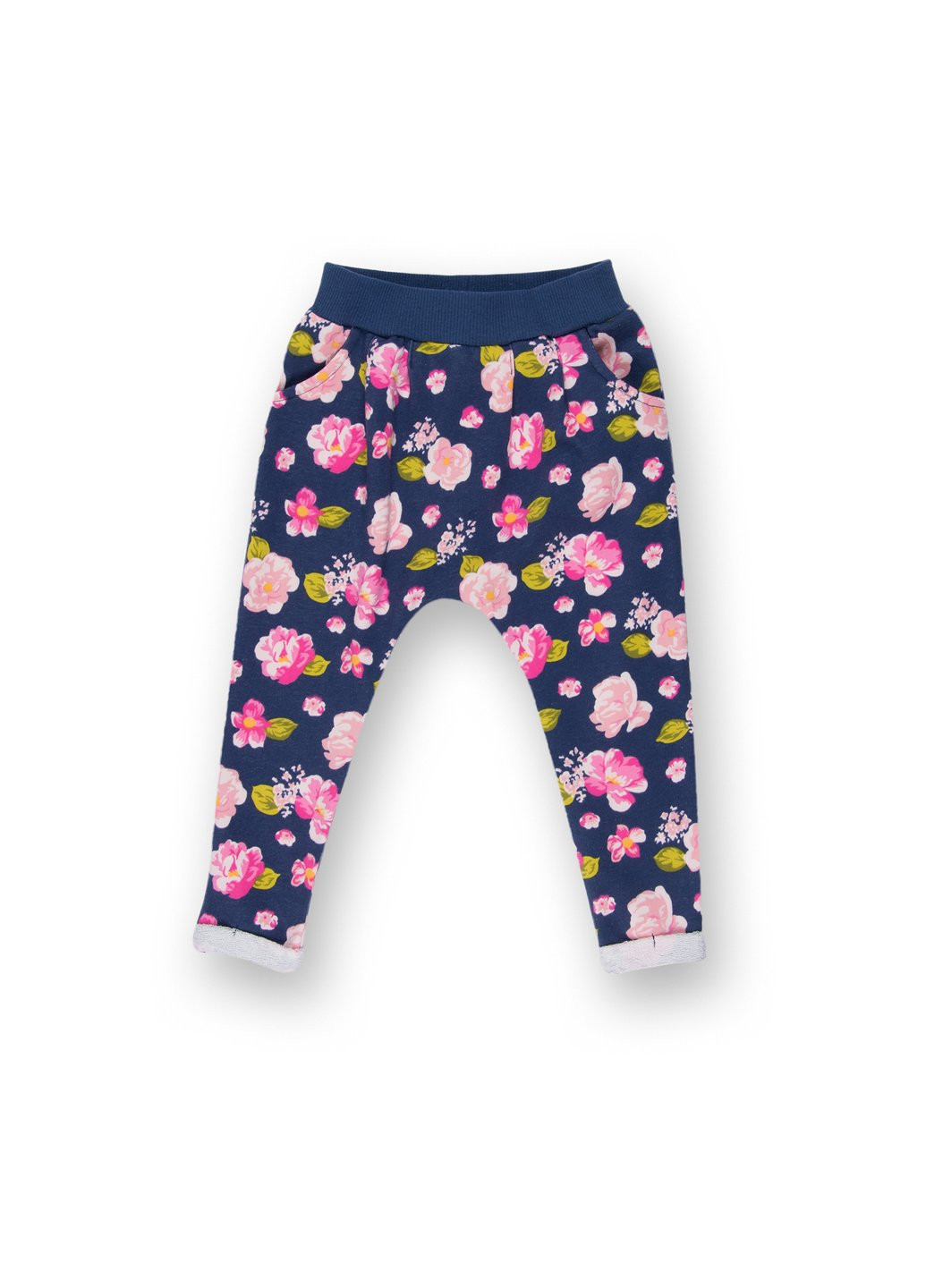 Комбинированный демисезонный набор детской одежды с девочкой и штанишками в цветочек (8075-104/g-pink) Breeze