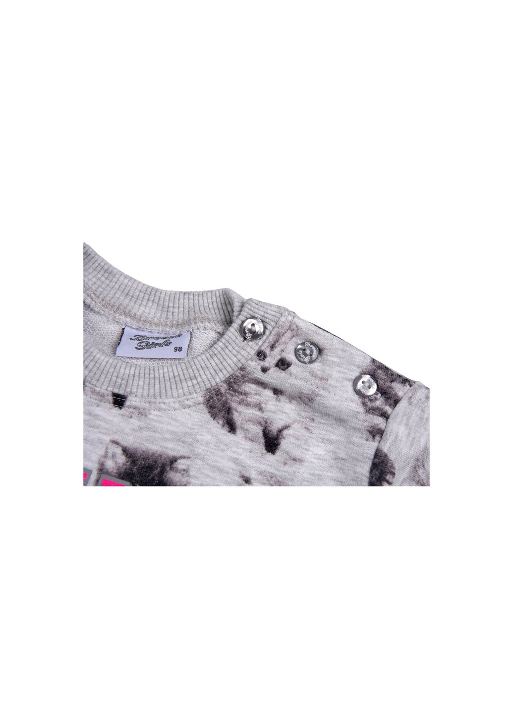 Серый демисезонный набор детской одежды с котиками (7874-98/g-gray) Breeze