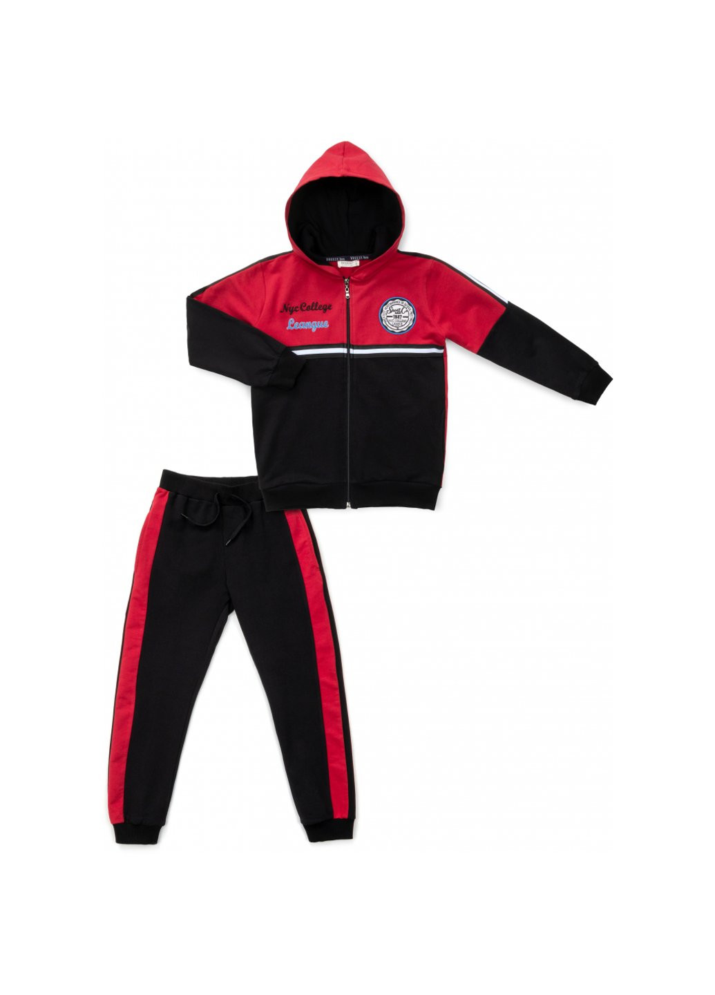 Спортивний костюм з капюшоном на блискавці (12795-128B-red) Breeze (257141737)