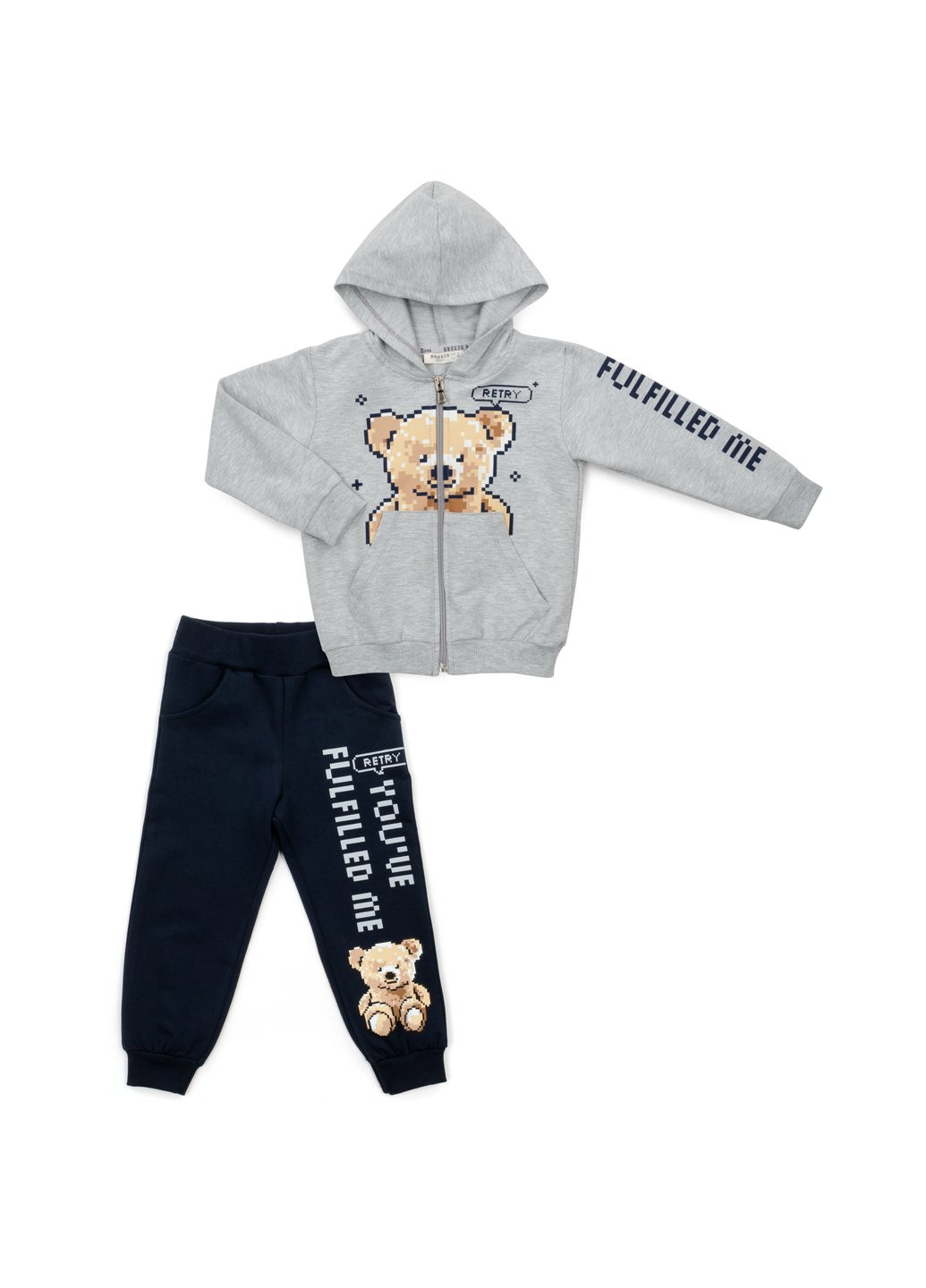 Спортивный костюм с медвежонком (18105-110B-gray) Breeze (257139720)